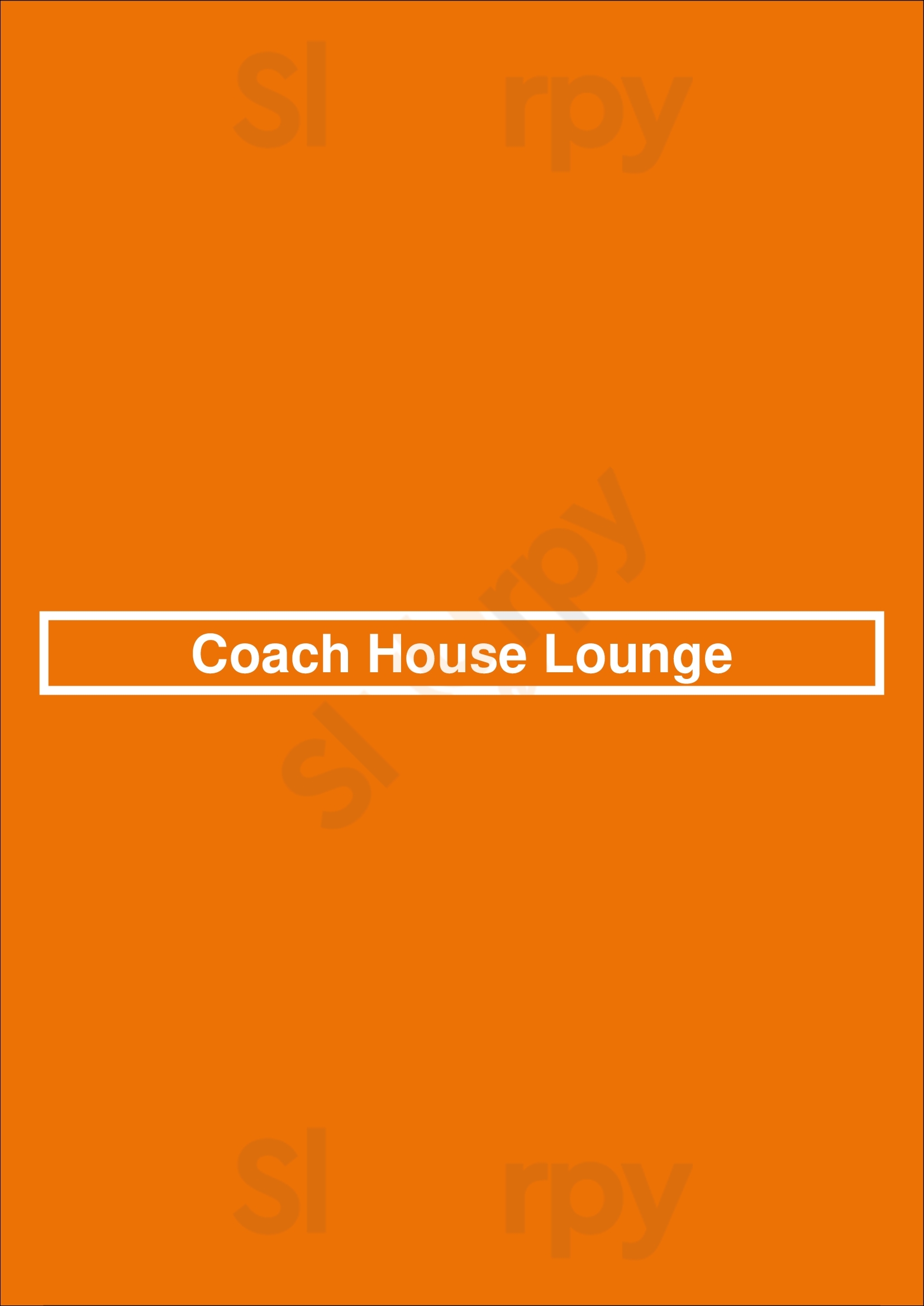 Coach House Lounge North Vancouver Menu - 1