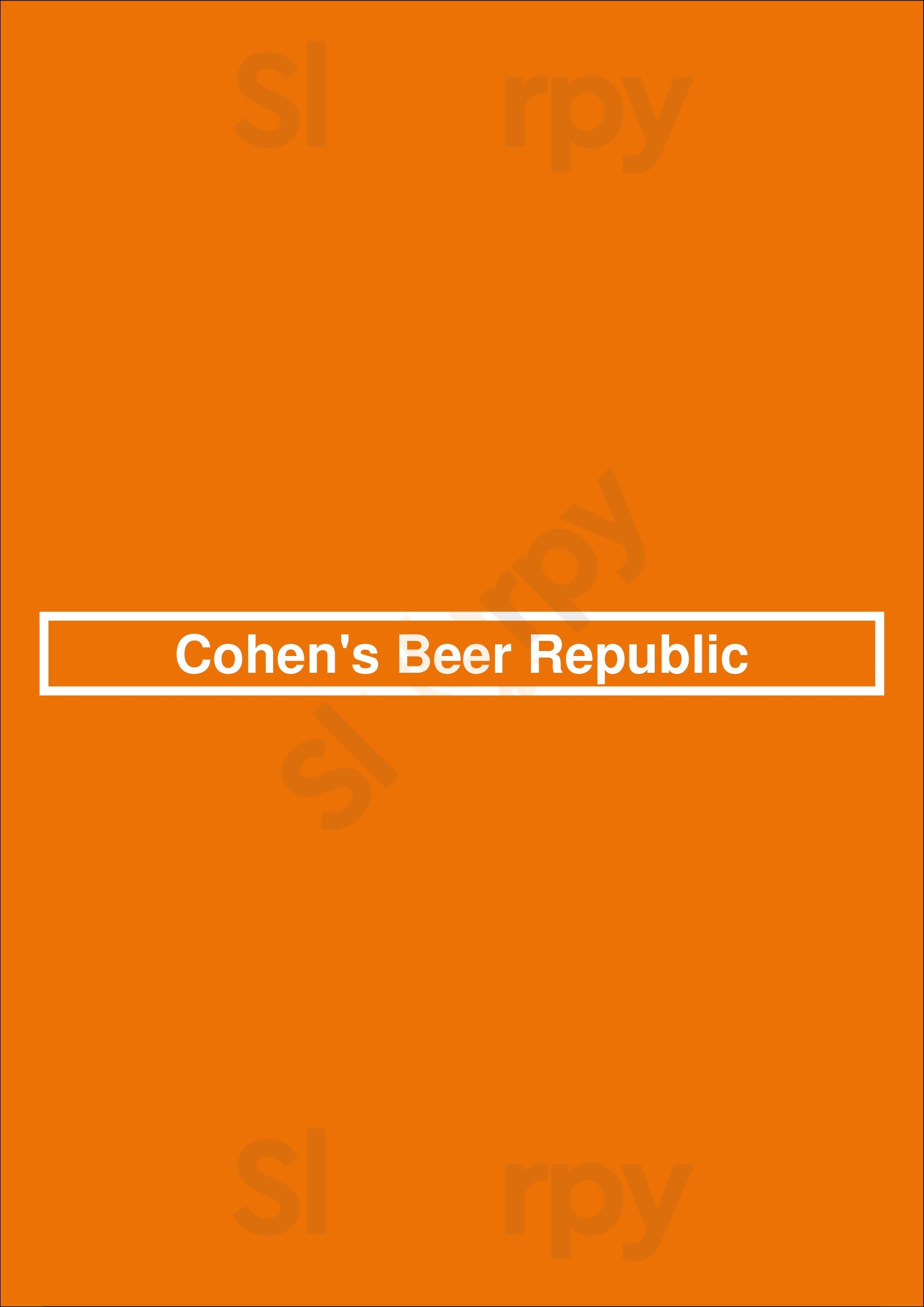 Cohen's Beer Republic Saskatoon Menu - 1