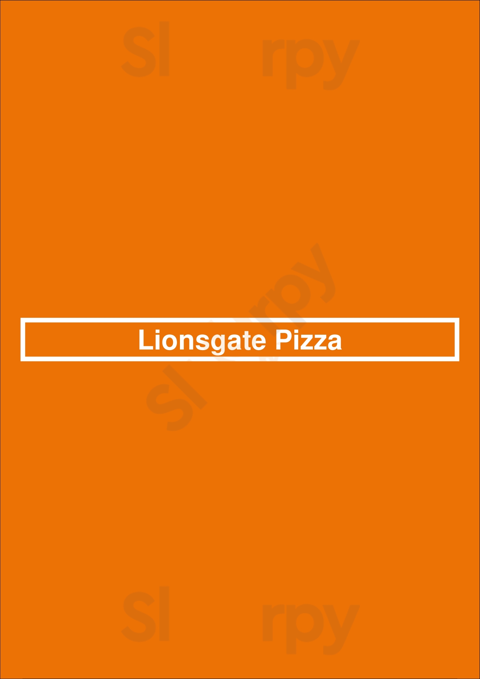 Lionsgate Pizza North Vancouver Menu - 1