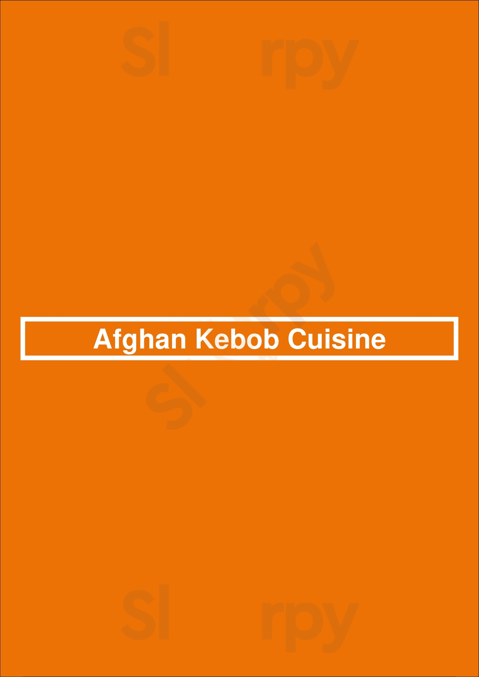 Afghan Kebob Cuisine Burlington Menu - 1