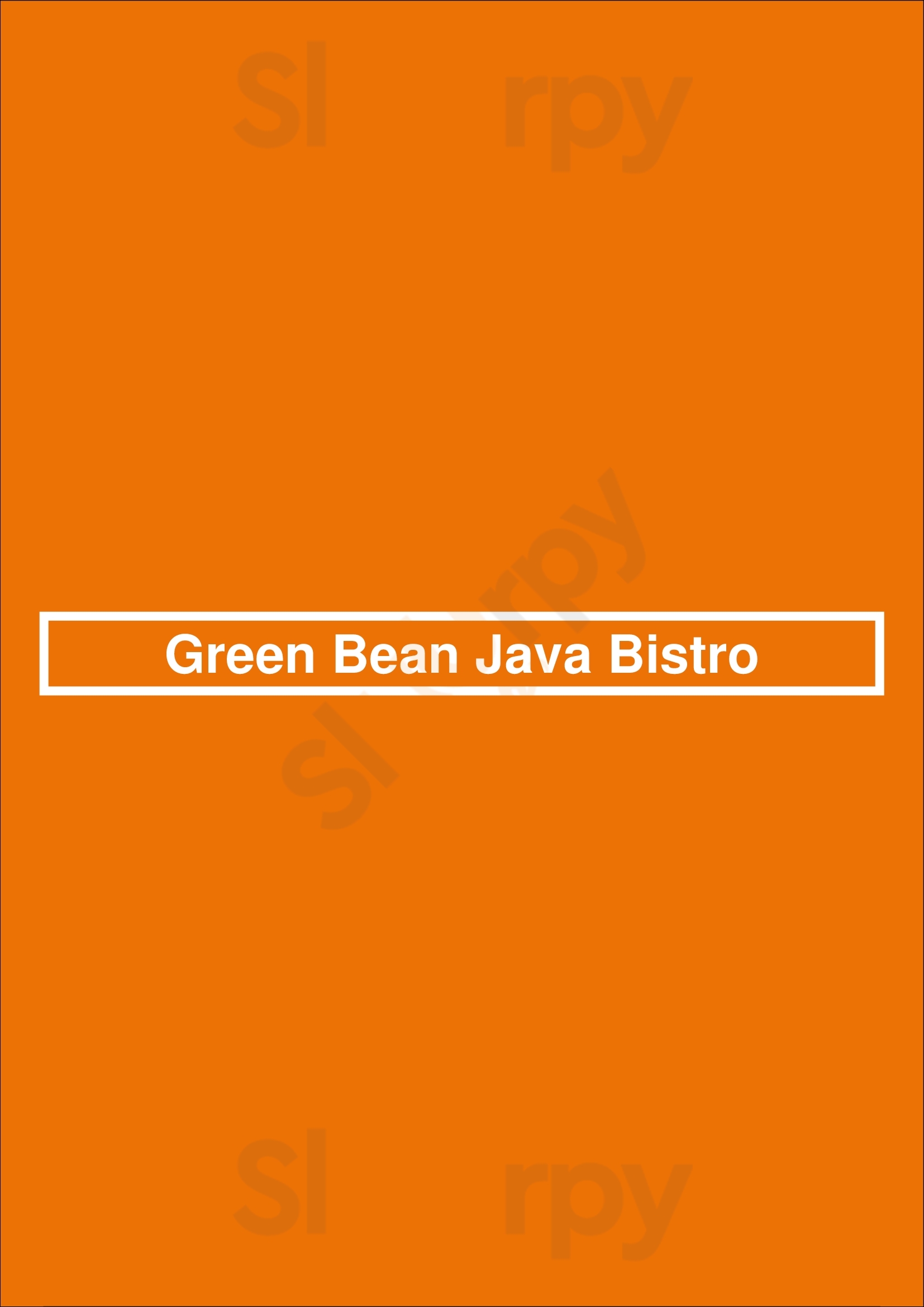 Green Bean Java Bistro Edmonton Menu - 1