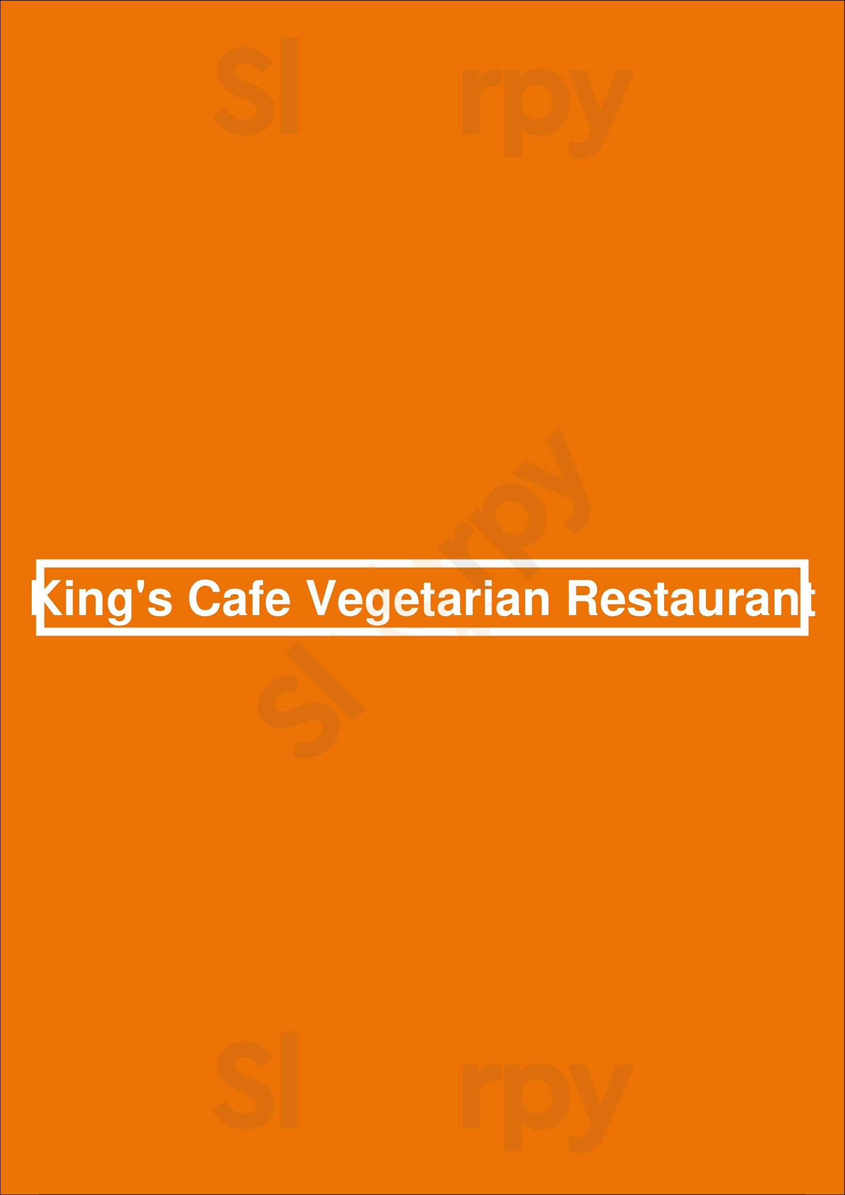 King's Cafe Vegetarian Restaurant Toronto Menu - 1