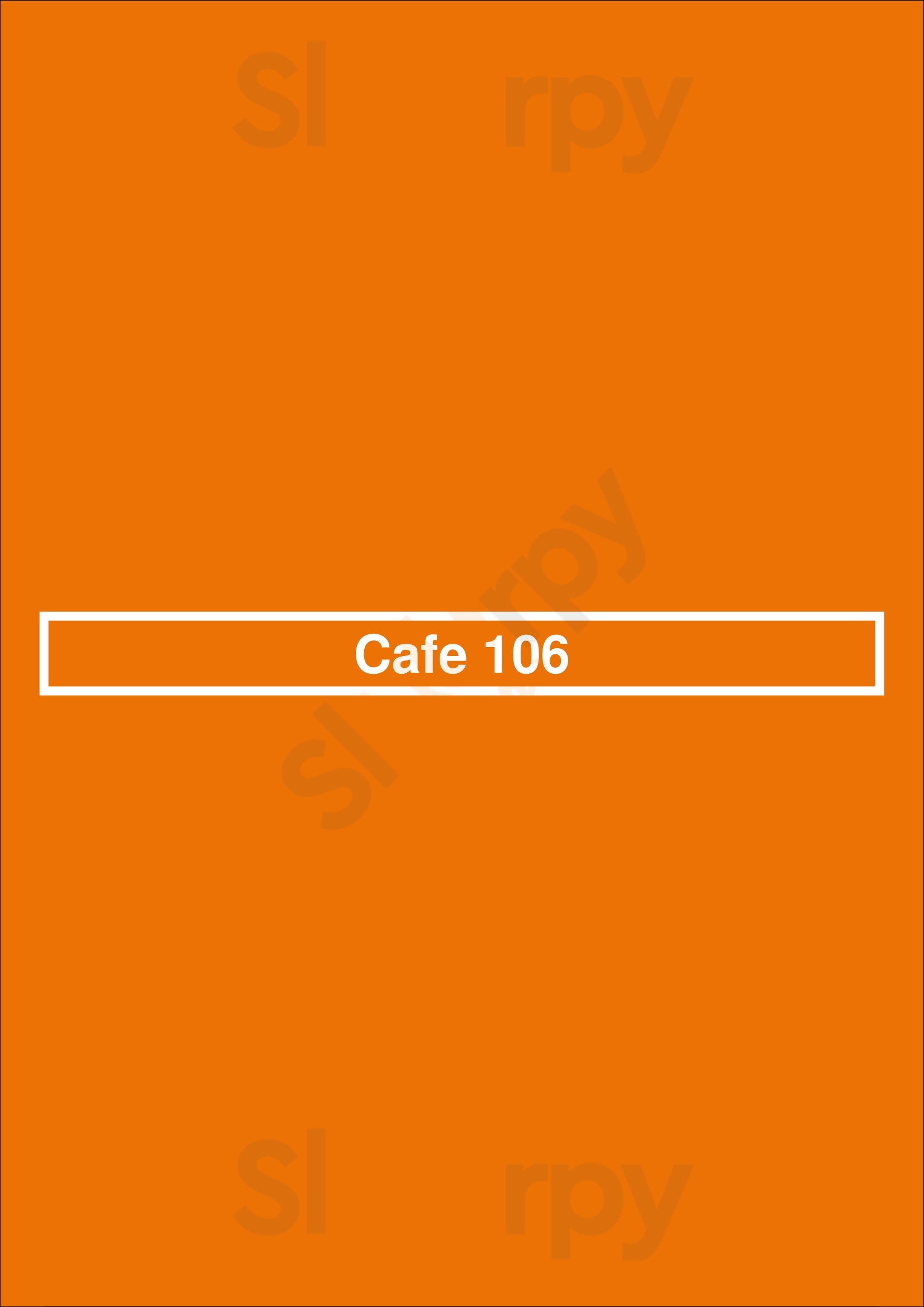 Cafe 106 Burnaby Menu - 1