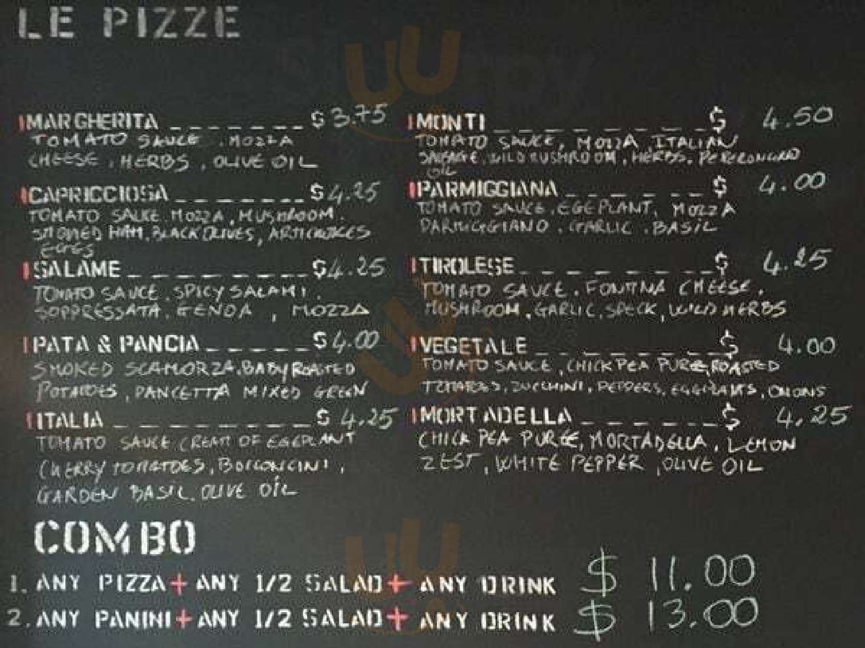 Zerozero Pizzeria Vancouver Menu - 1