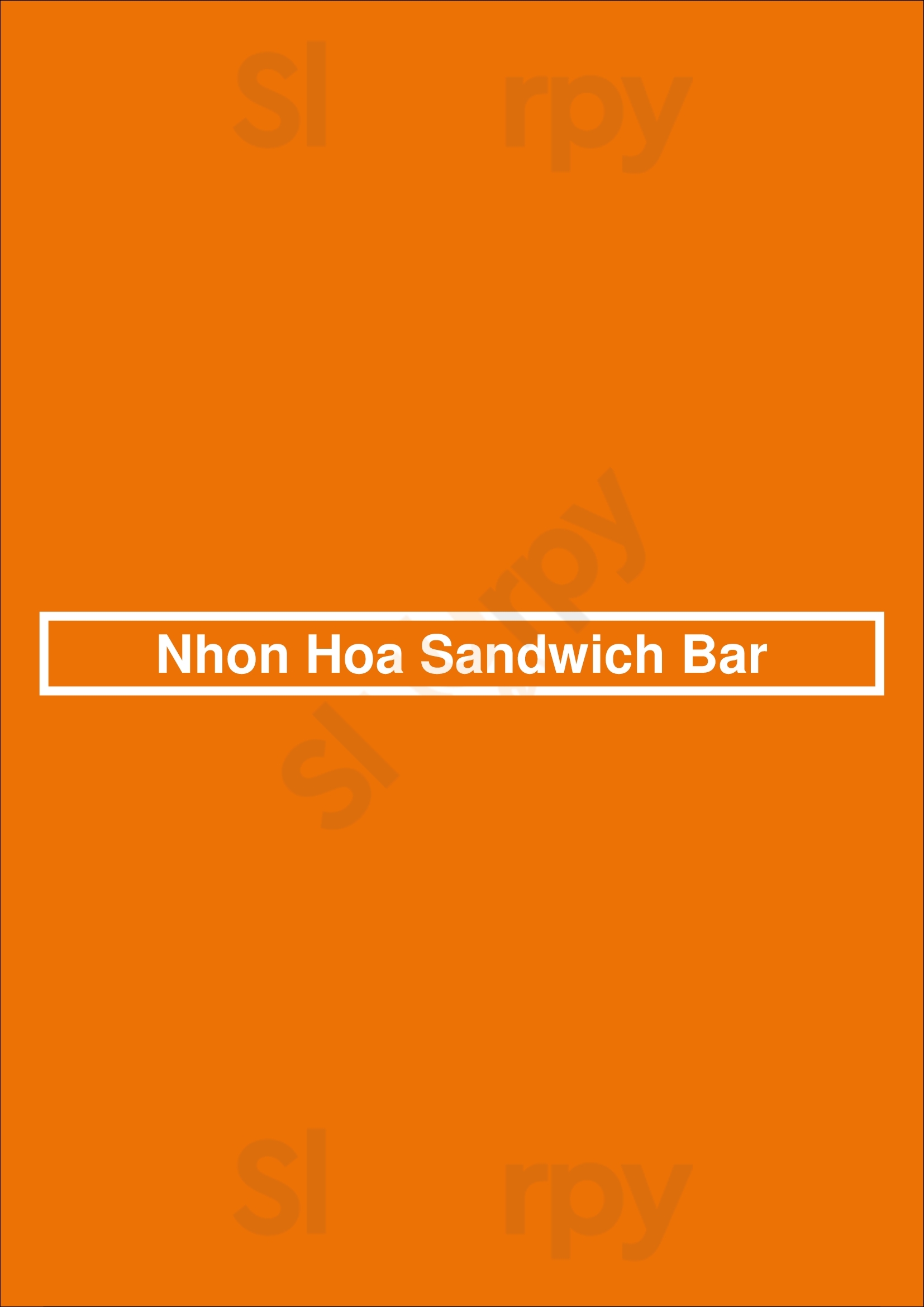 Nhon Hoa Sandwich Bar Edmonton Menu - 1