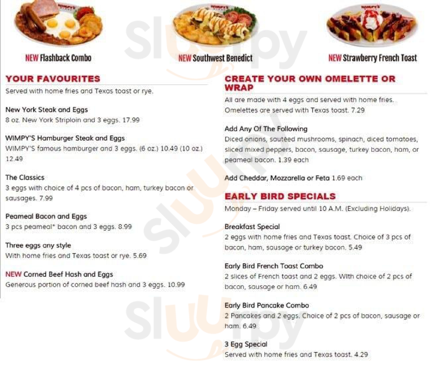 Wimpy's Diner Whitby Menu - 1