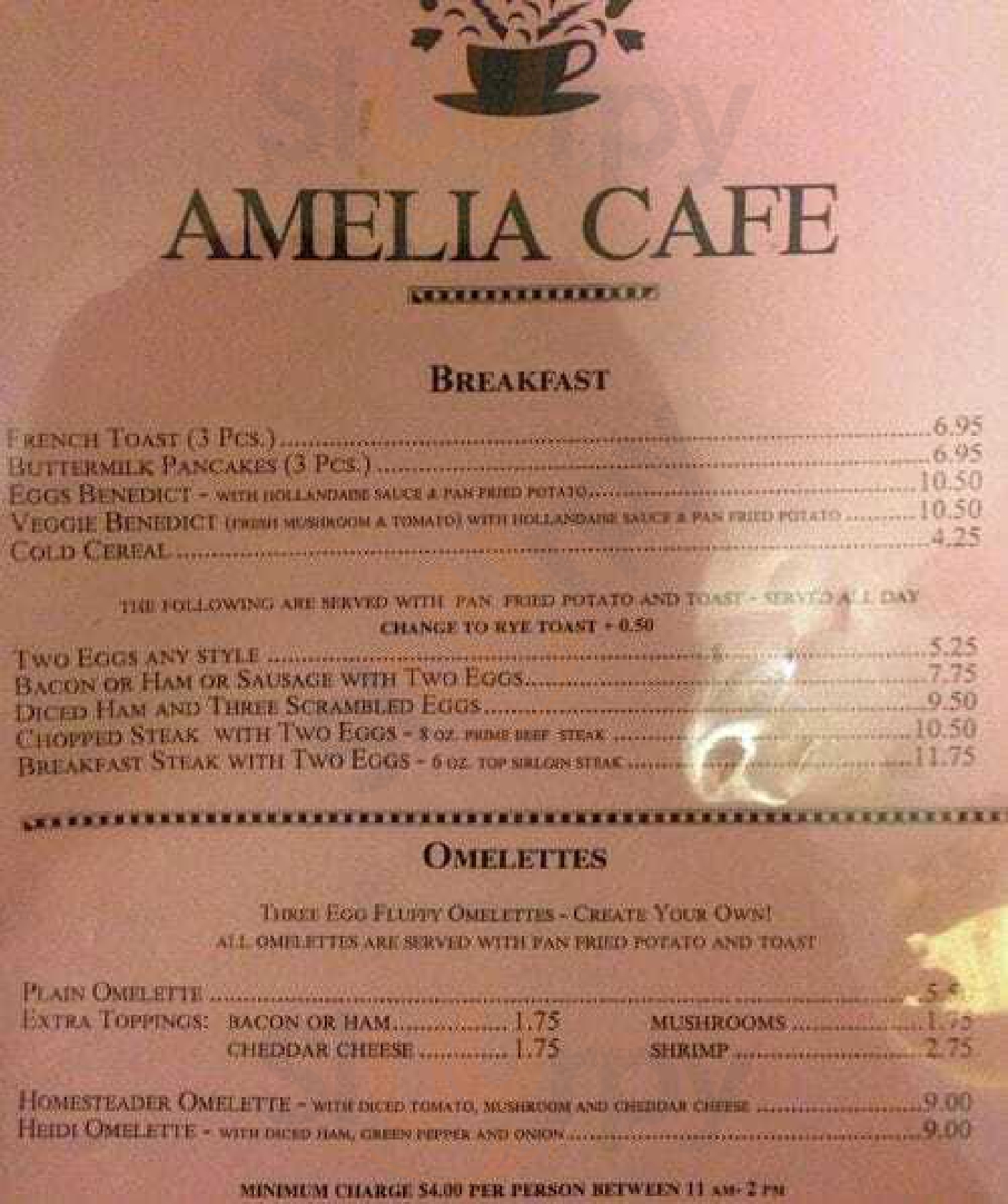 Amelia Cafe New Westminster Menu - 1