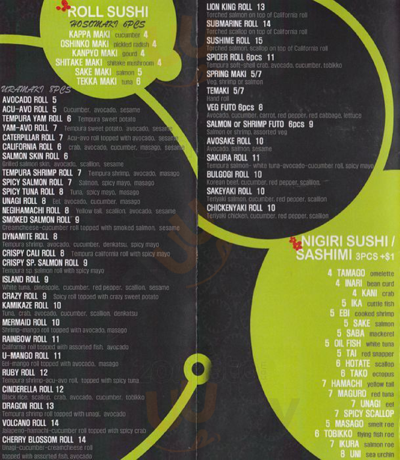 Sushime Ottawa Menu - 1