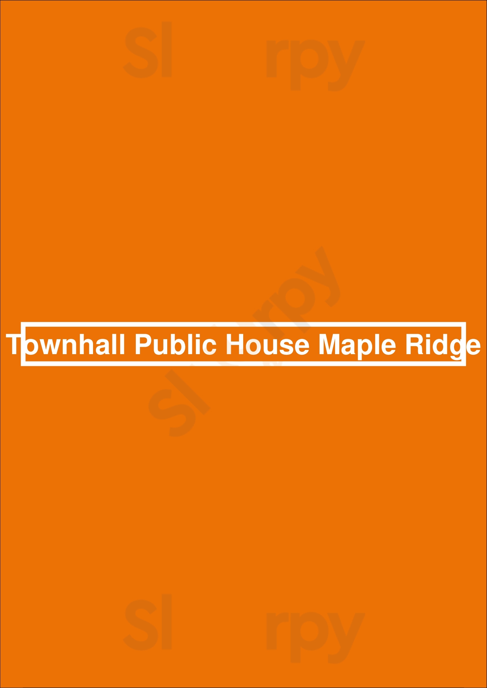 Townhall Maple Ridge Maple Ridge Menu - 1
