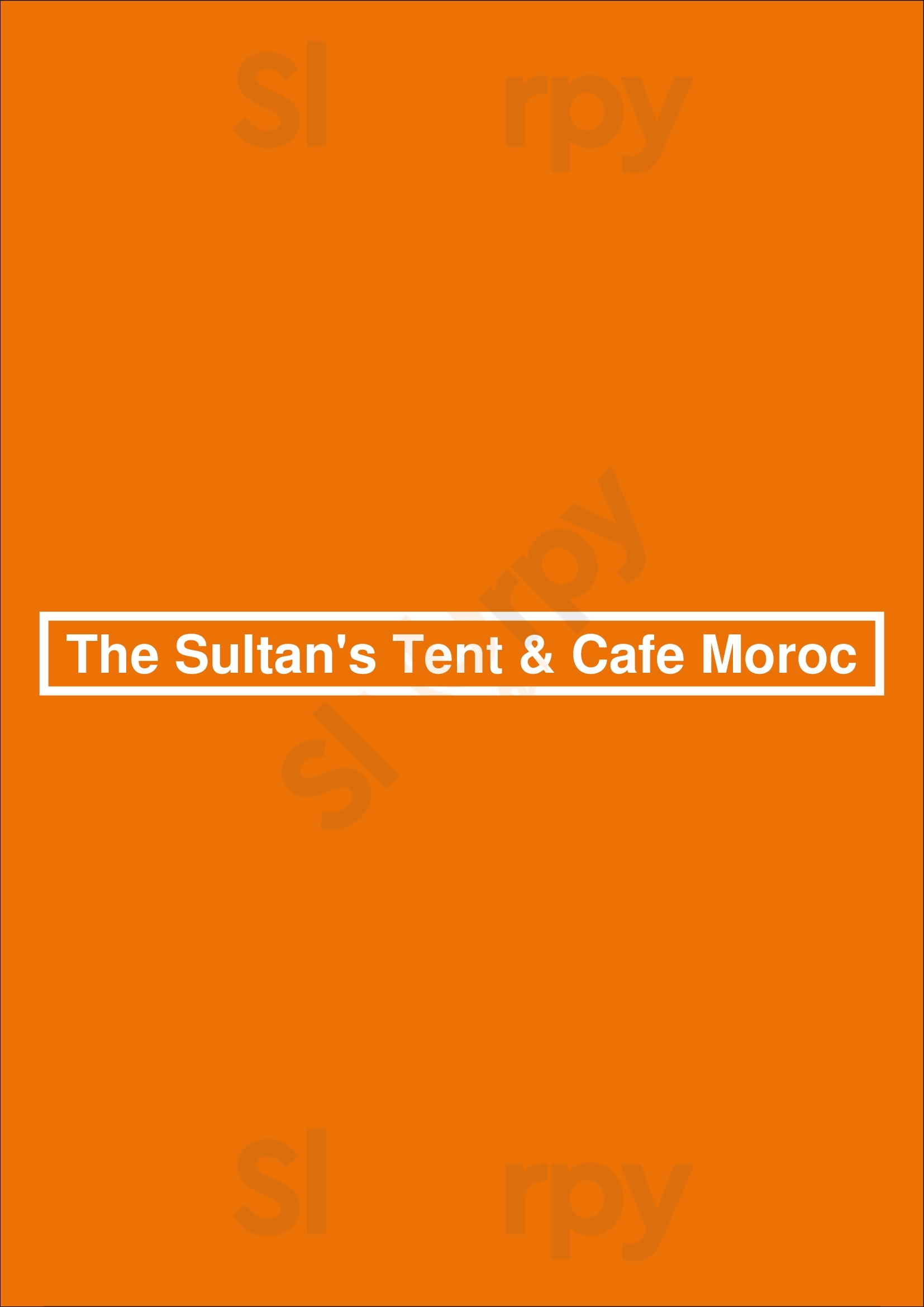 The Sultan's Tent & Cafe Moroc Toronto Menu - 1