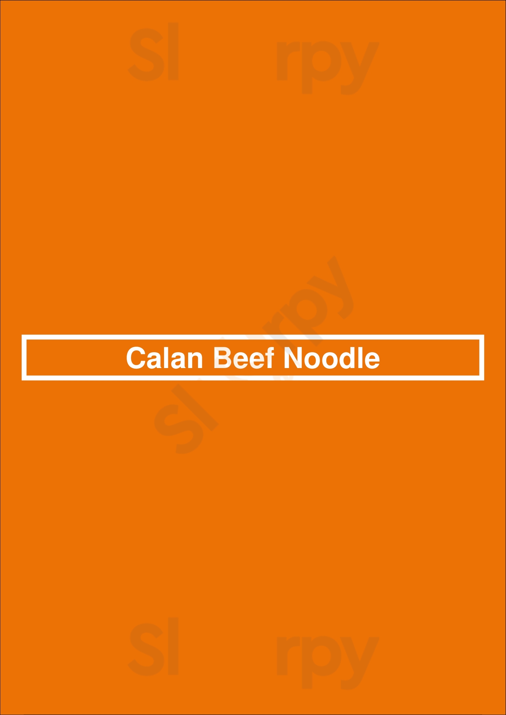 Calan Beef Noodle Calgary Menu - 1