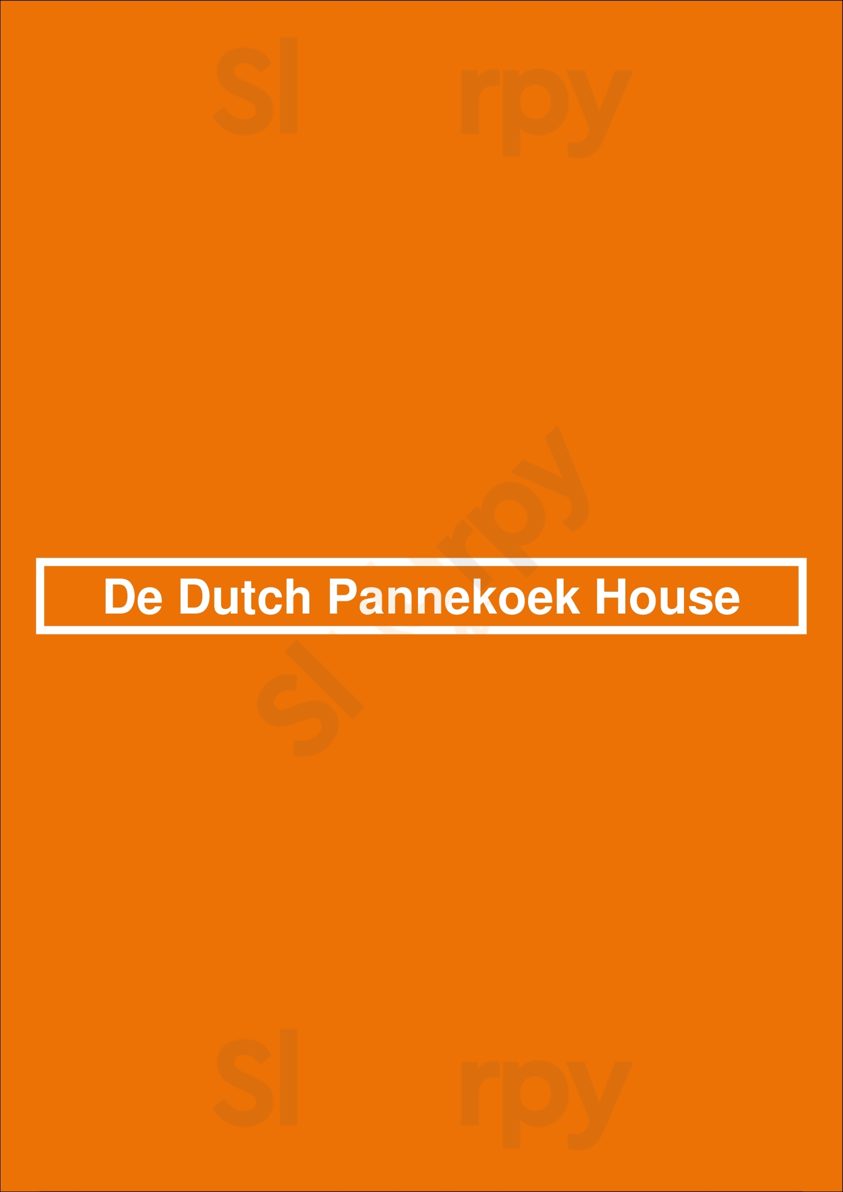 De Dutch Pannekoek House Port Coquitlam Menu - 1