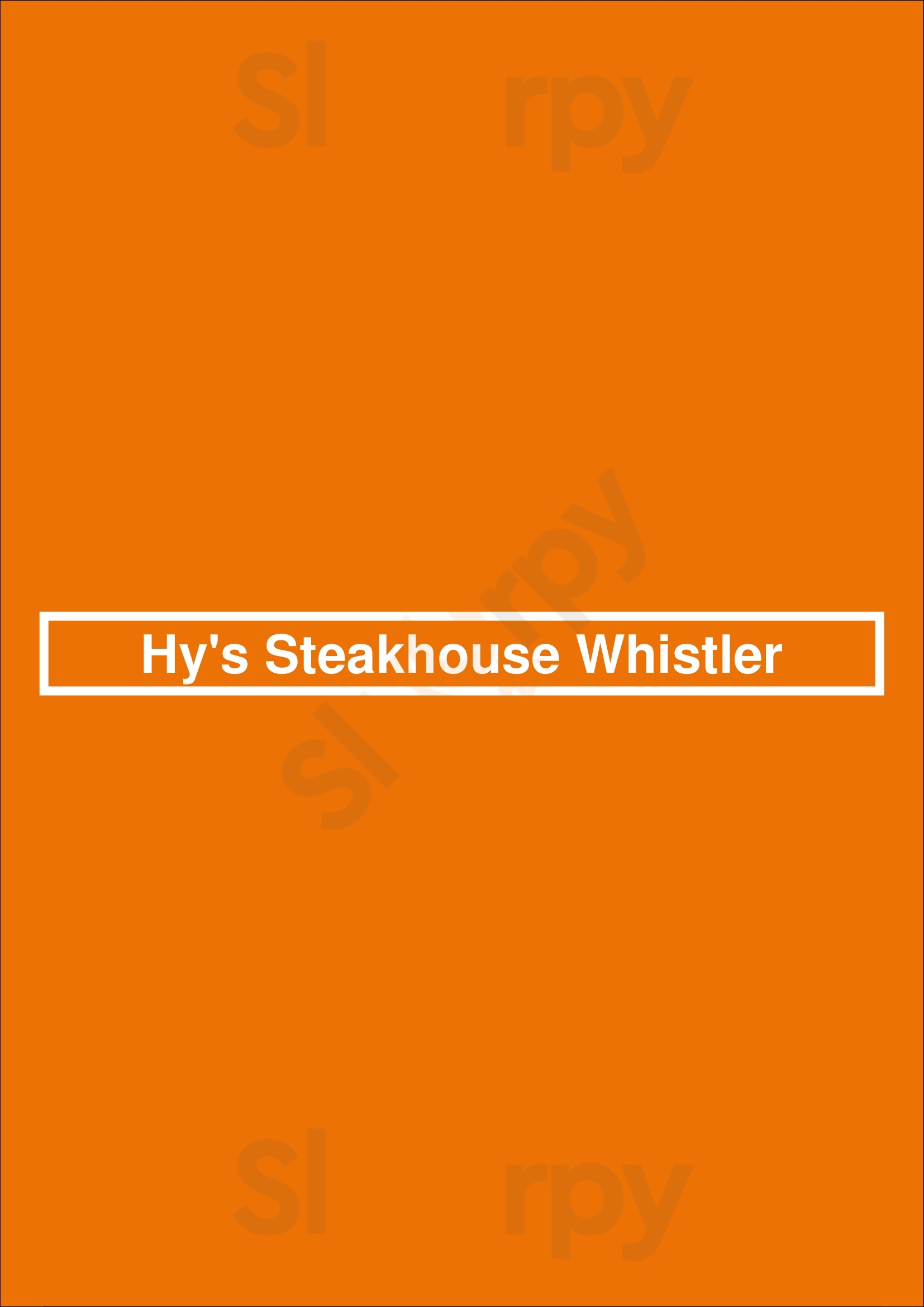 Hy's Steakhouse Whistler Whistler Menu - 1