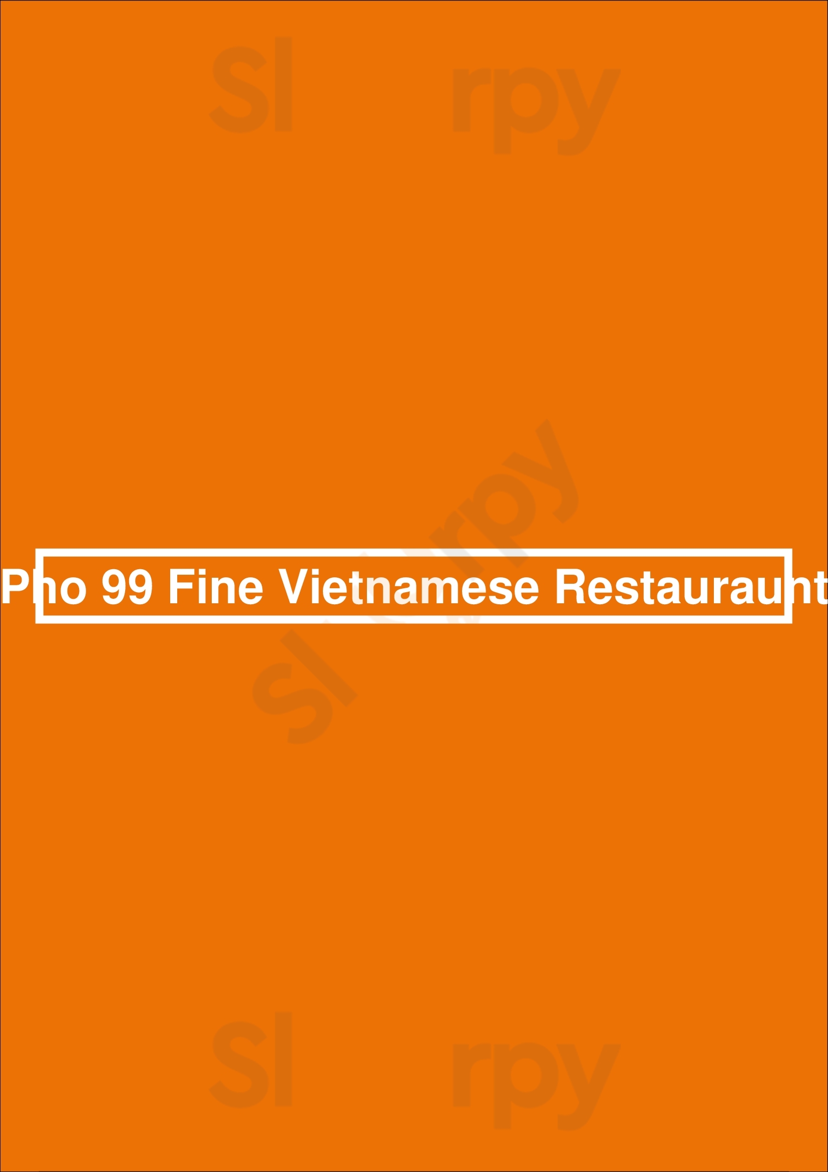 Pho 99 Fine Vietnamese Restauraunt Markham Menu - 1
