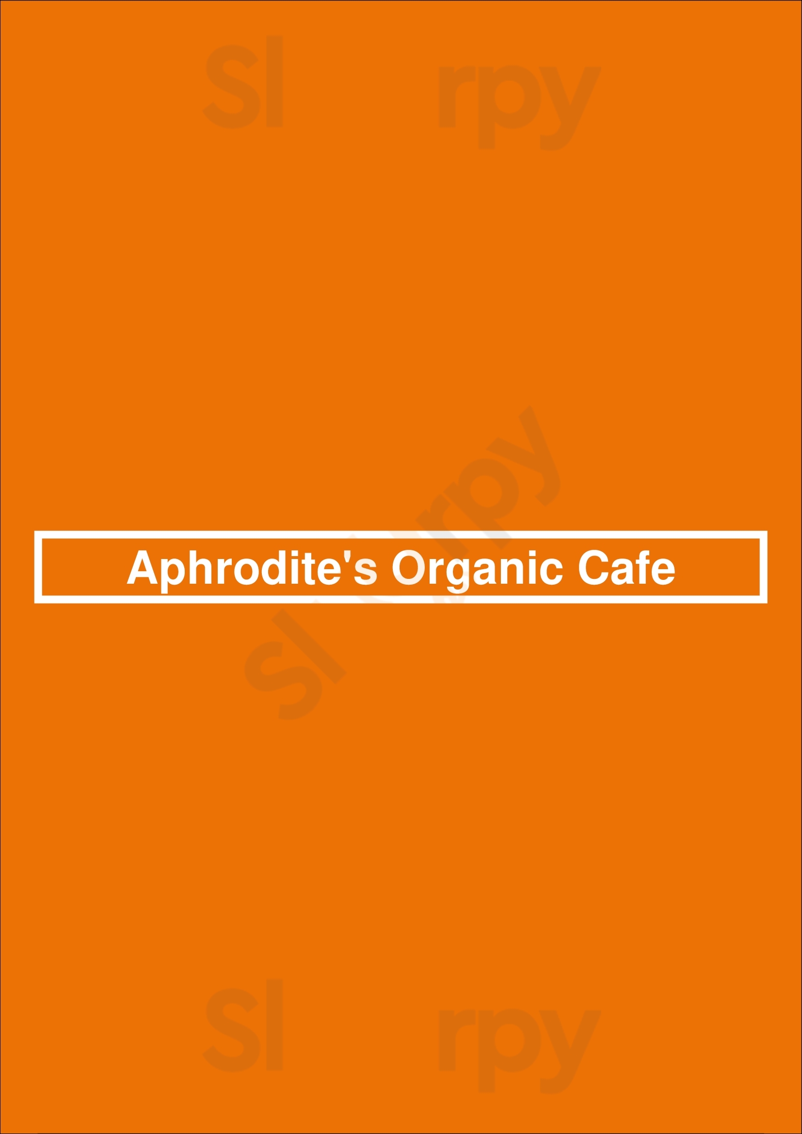 Aphrodite's Organic Cafe Vancouver Menu - 1
