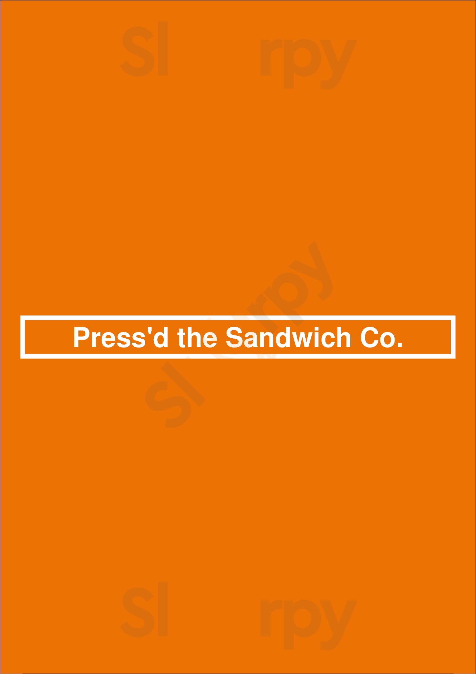 Press'd The Sandwich Co. St. Albert Menu - 1