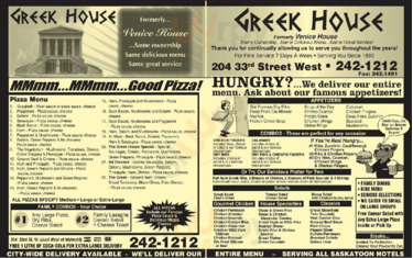 Greek House Restaurant menu