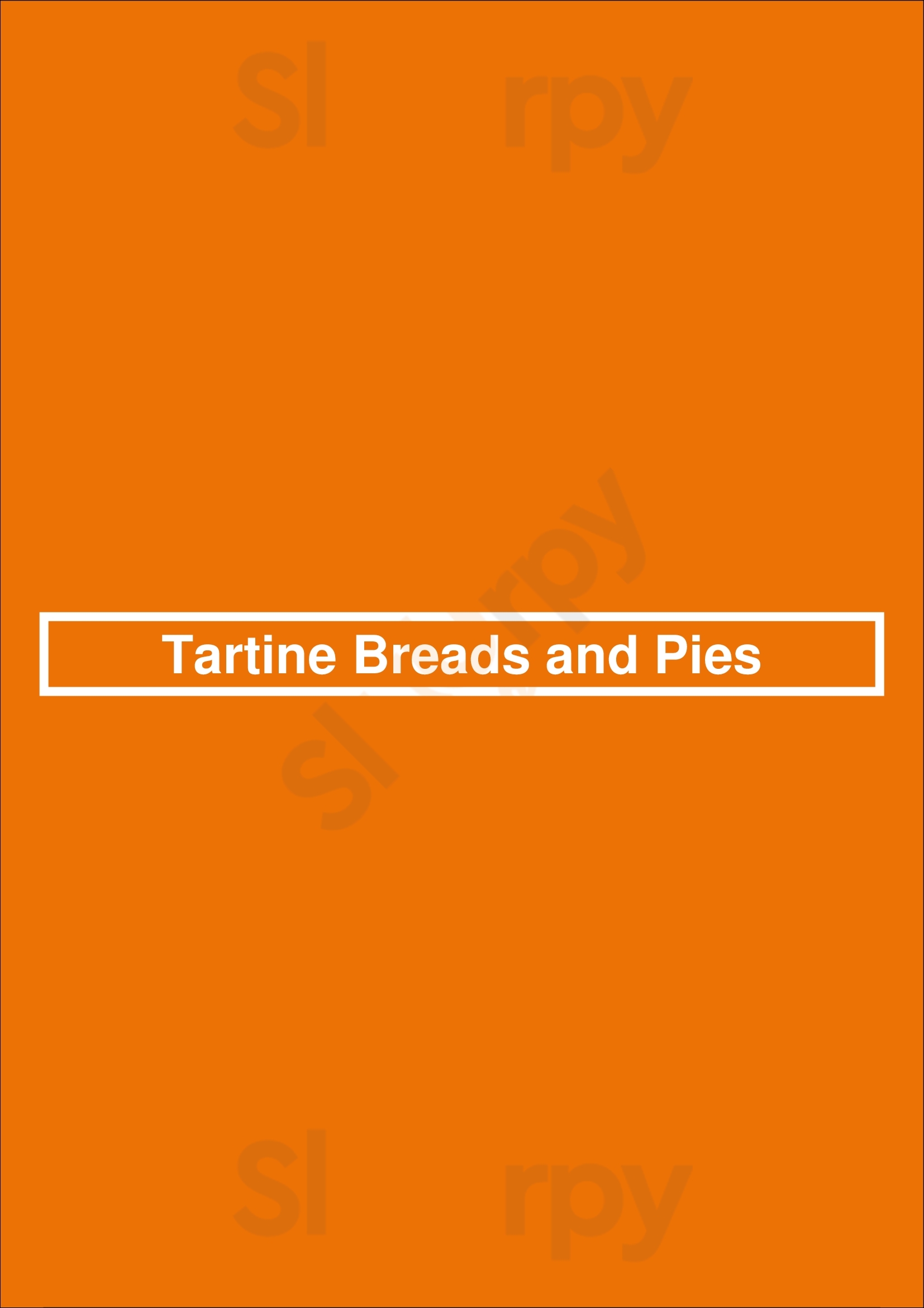 Tartine Breads And Pies Vancouver Menu - 1