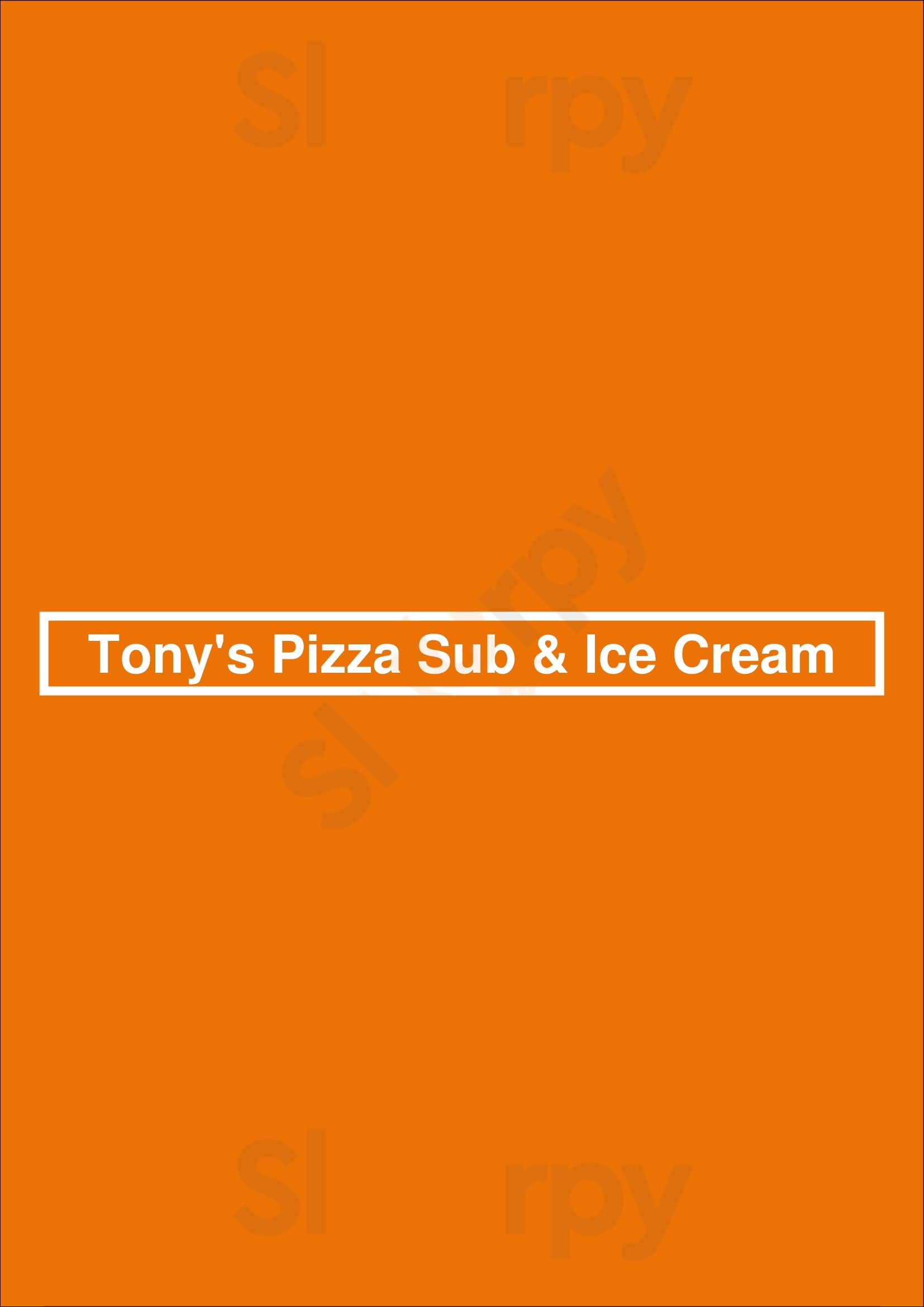 Tony's Pizza Sub & Ice Cream Kingston Menu - 1