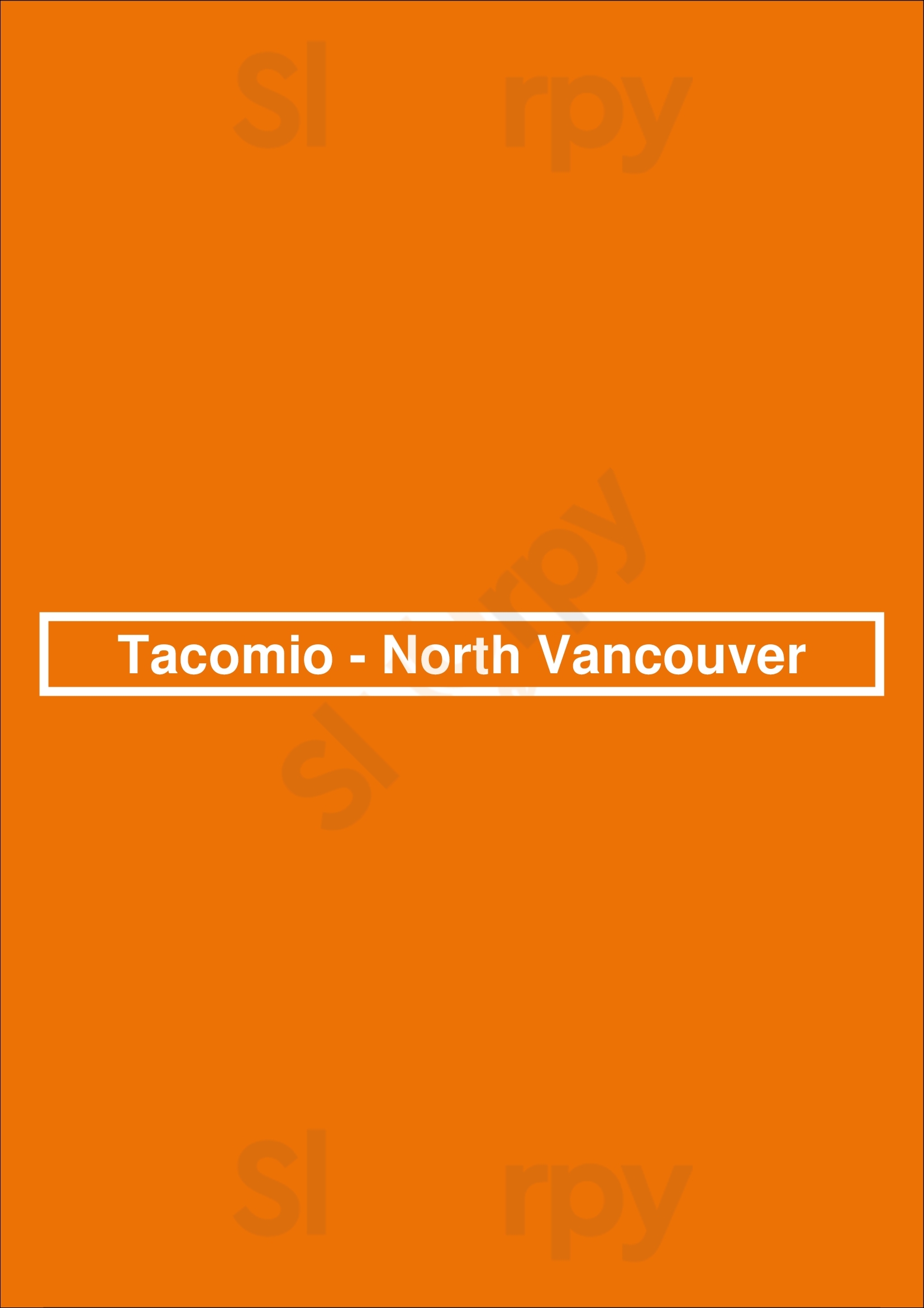 Tacomio - North Vancouver North Vancouver Menu - 1