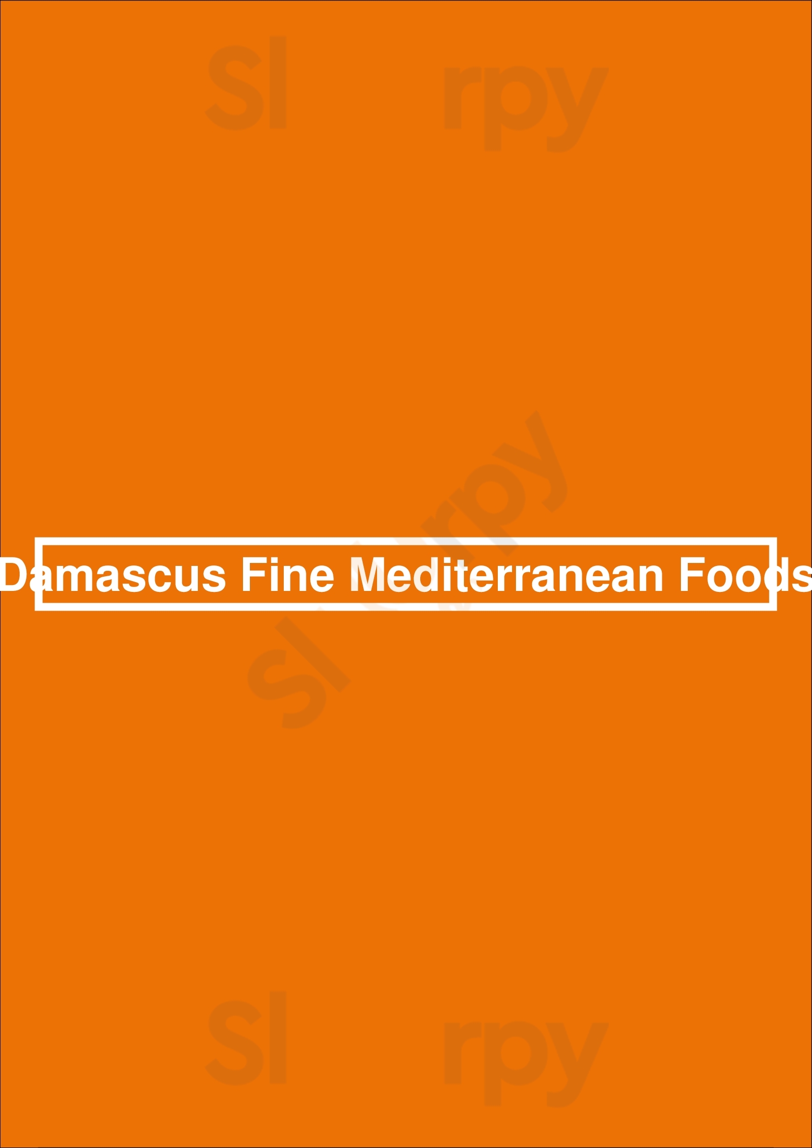 Damascus Fine Mediterranean Foods Calgary Menu - 1