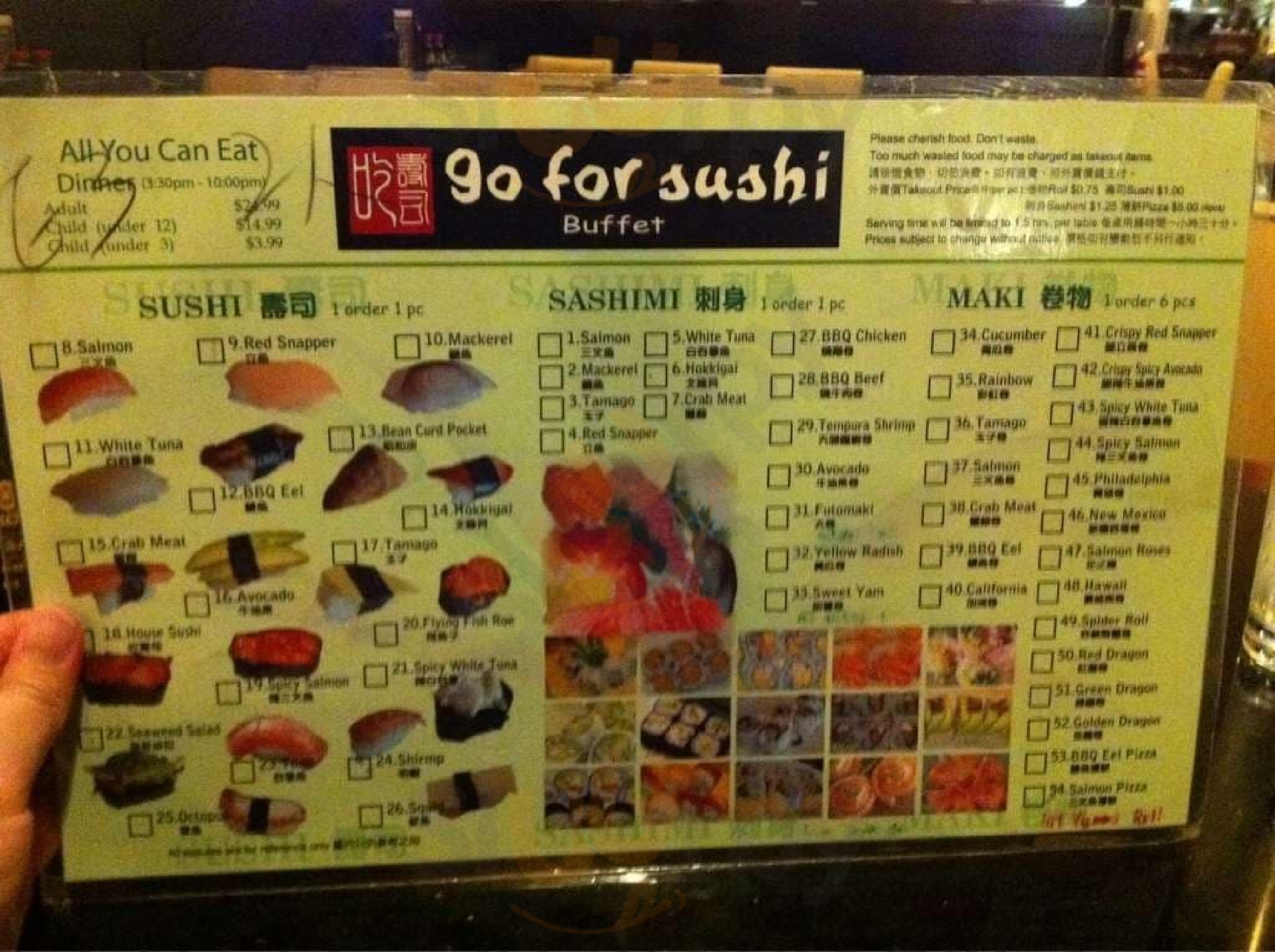 Go For Sushi Buffet Saskatoon Menu - 1