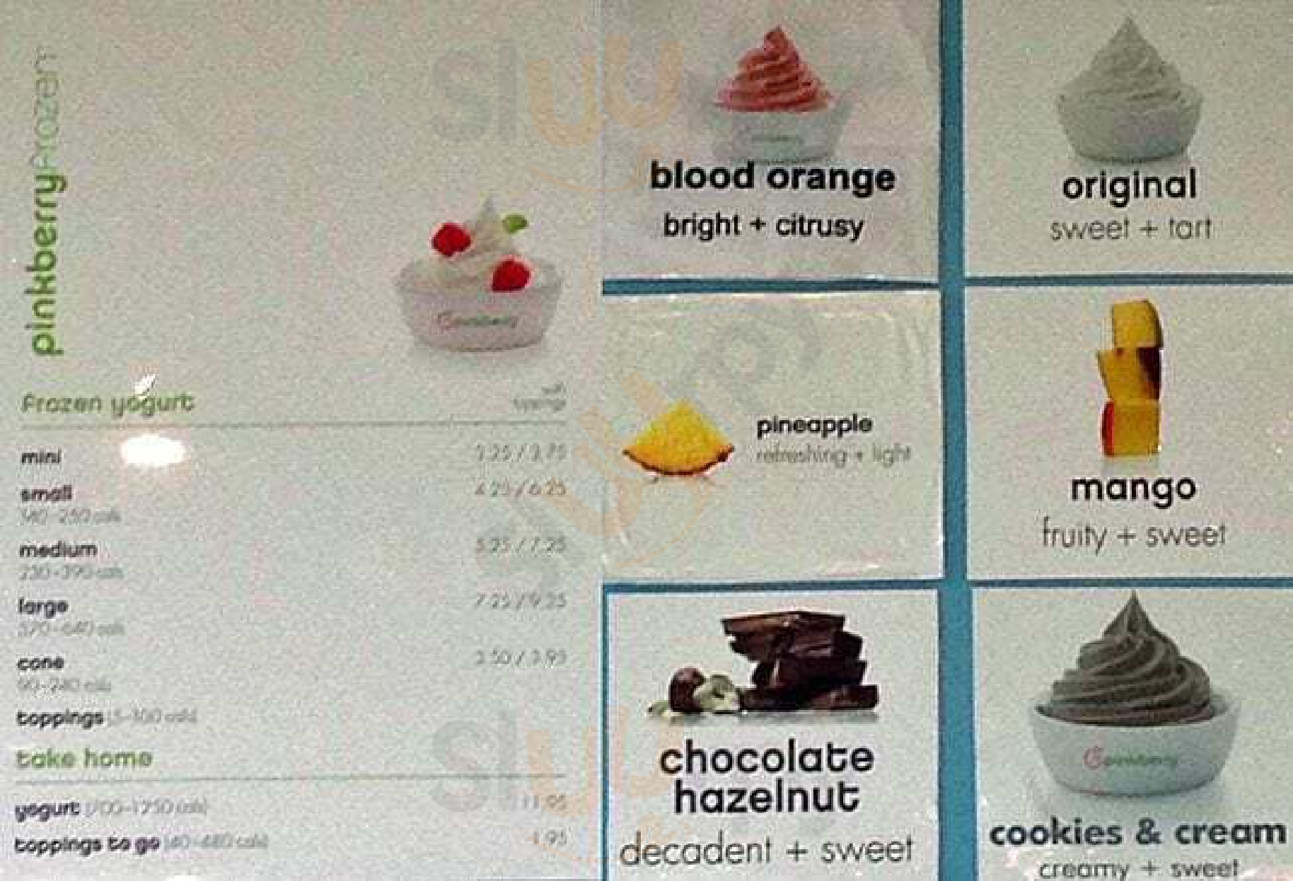 Pinkberry West Vancouver Menu - 1