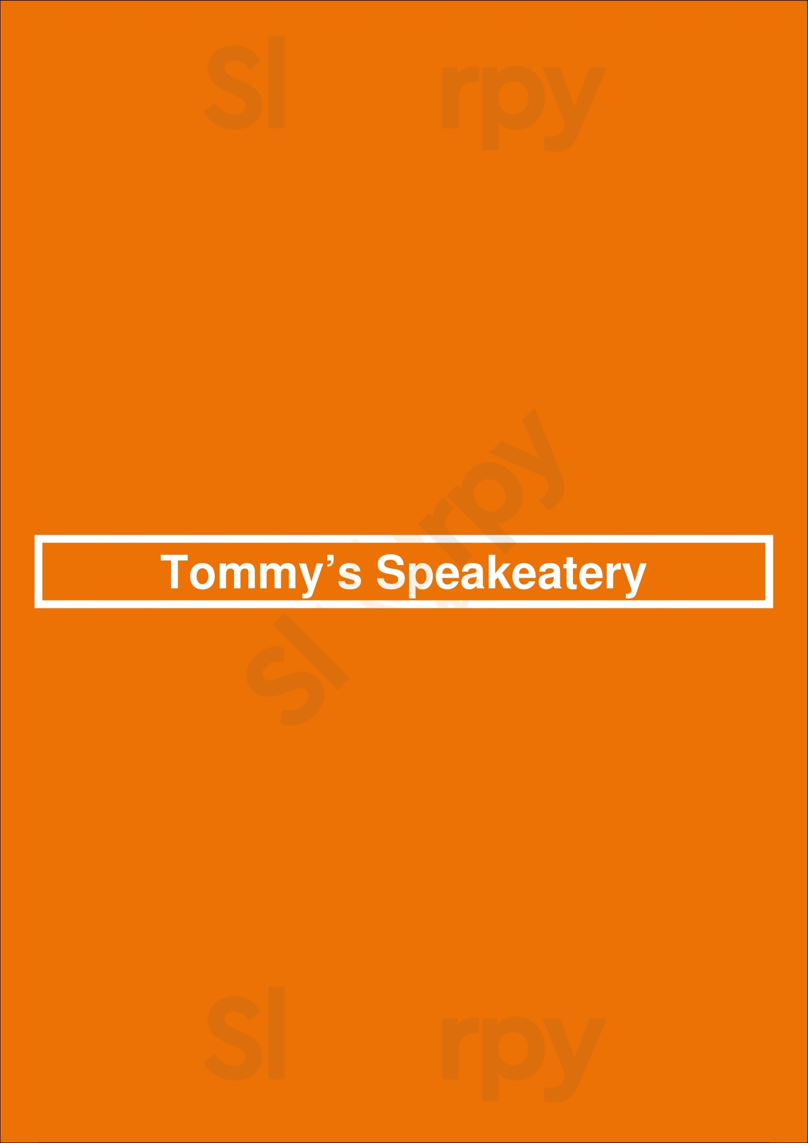 Tommy’s Speakeatery Regina Menu - 1