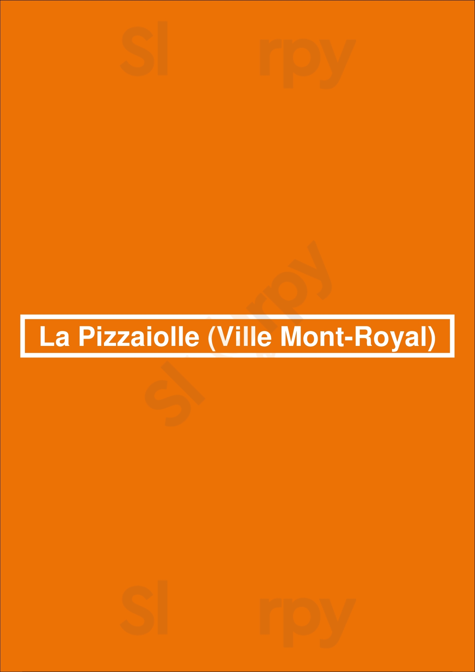 La Pizzaiolle (ville Mont-royal) Montreal Menu - 1
