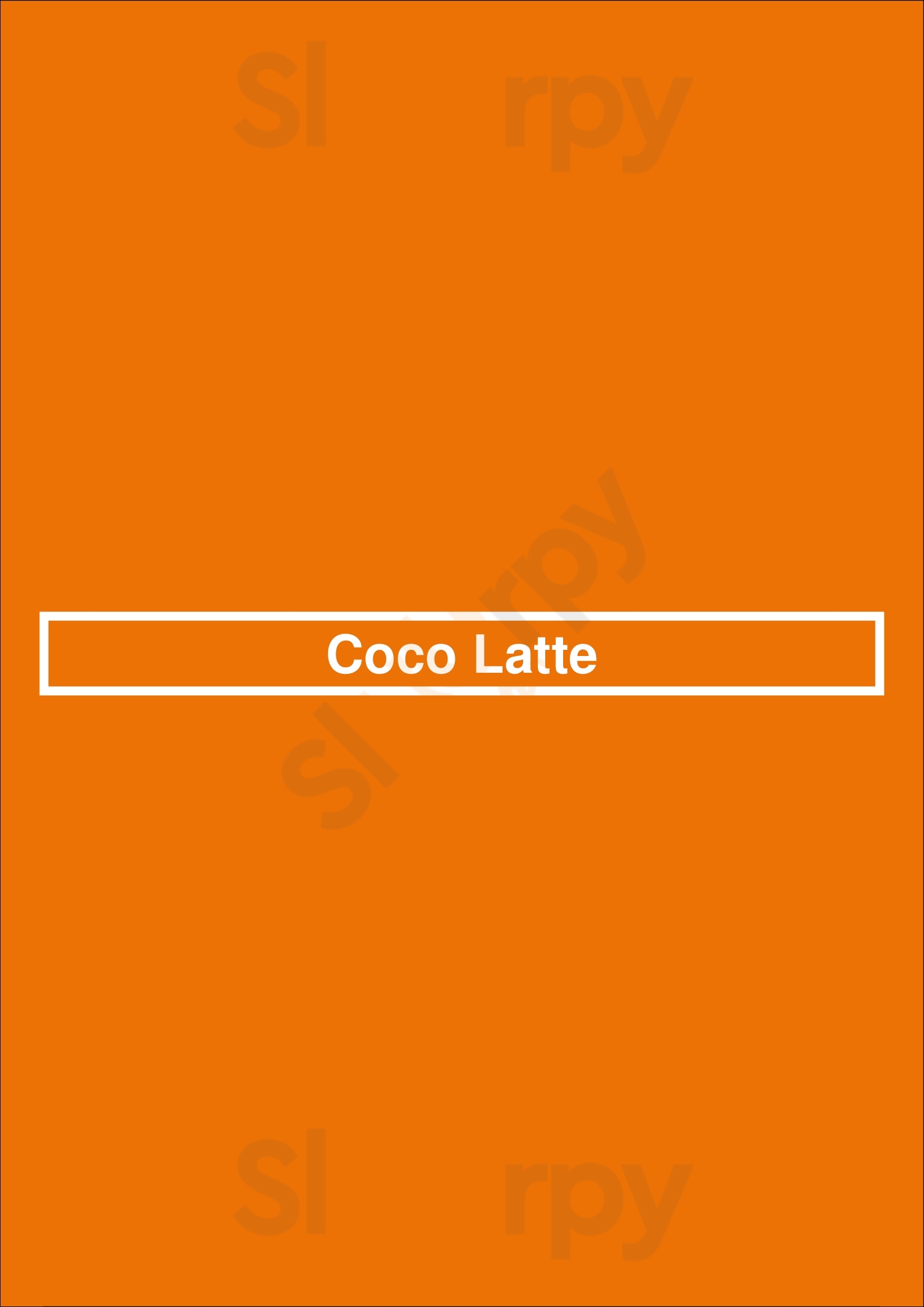 Coco Latte Guelph Menu - 1