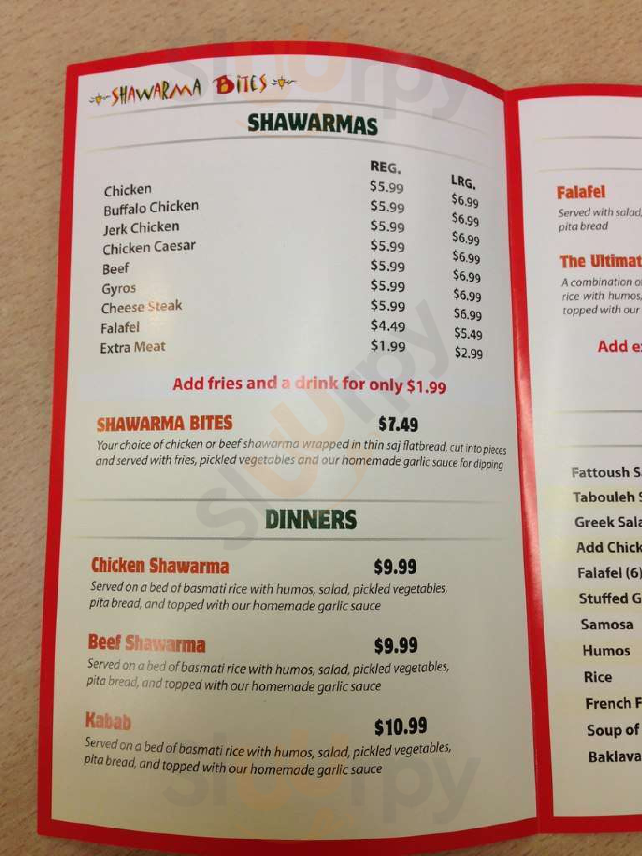 Shawarma Bites St. Catharines Menu - 1