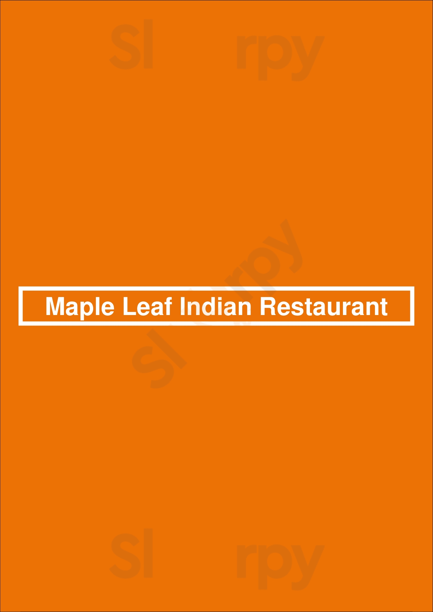 Maple Leaf Indian Restaurant Maple Ridge Menu - 1