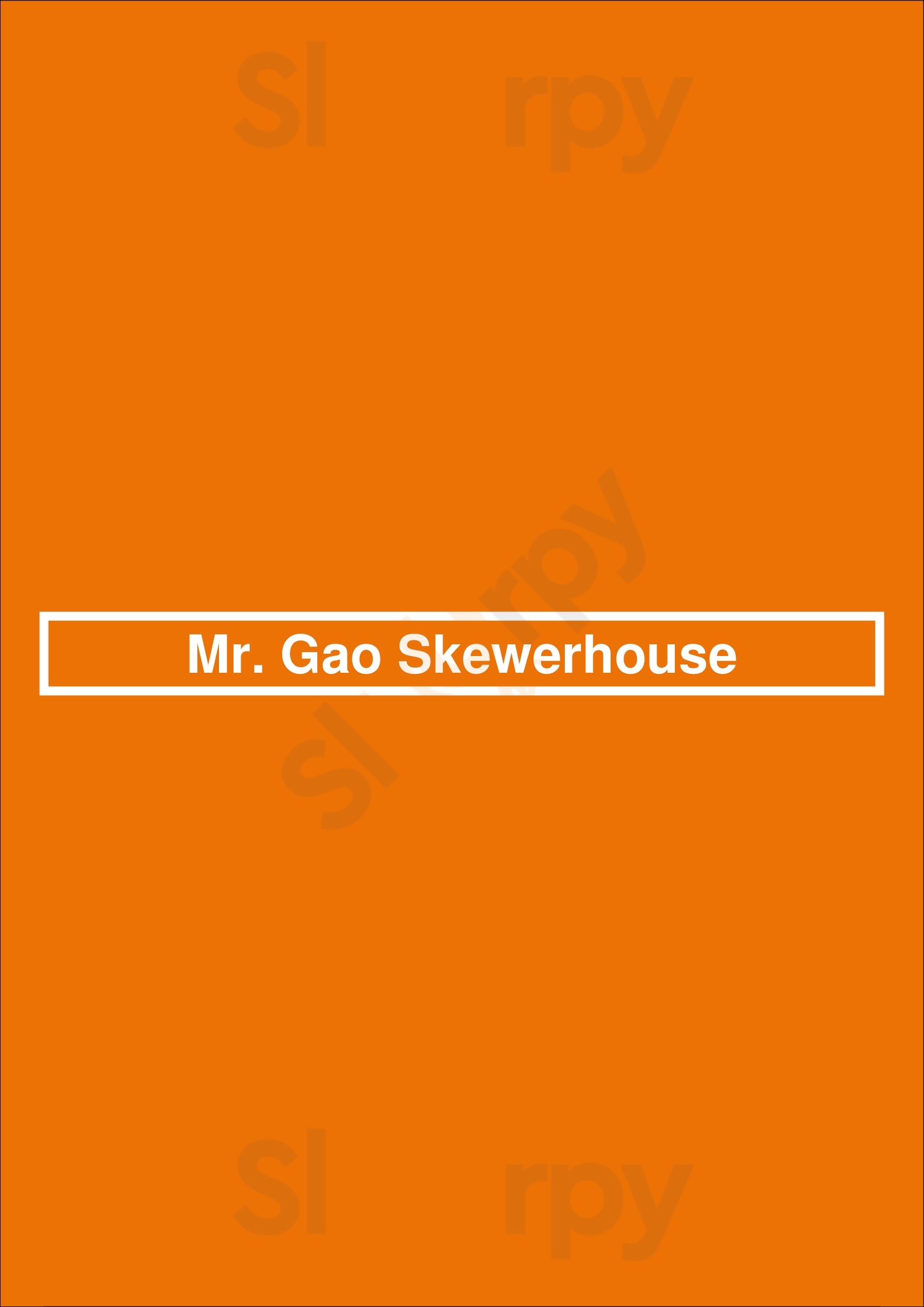Mr. Gao Skewerhouse Mississauga Menu - 1