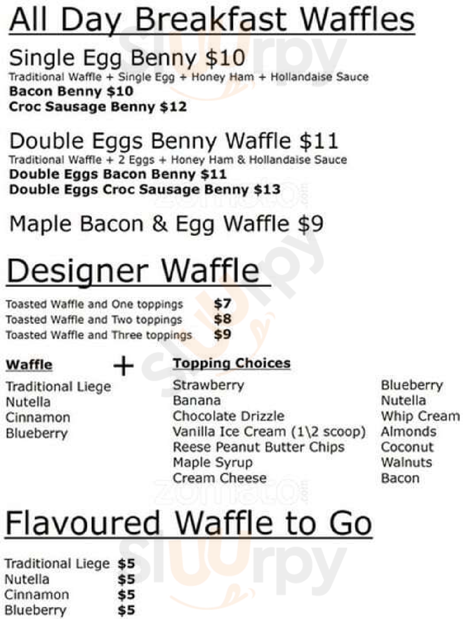 Just Waffles Vancouver Menu - 1