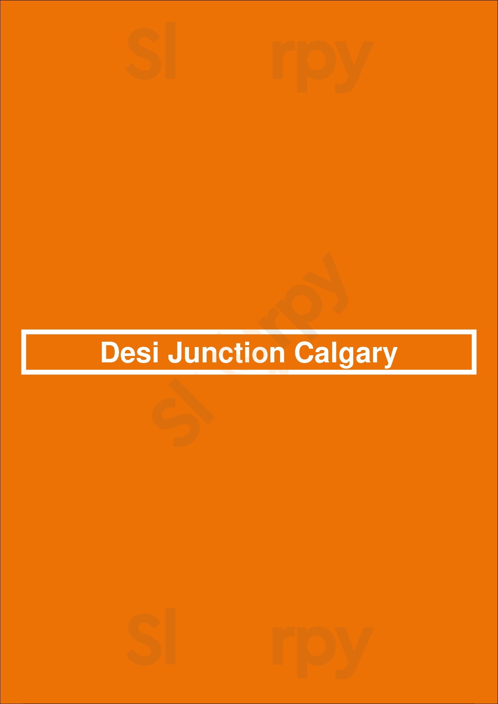 Desi Junction Calgary Calgary Menu - 1