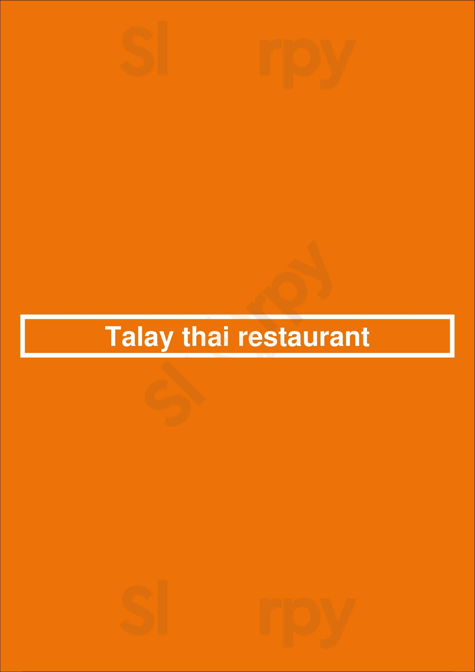 Talay Thai Restaurant Vancouver Menu - 1