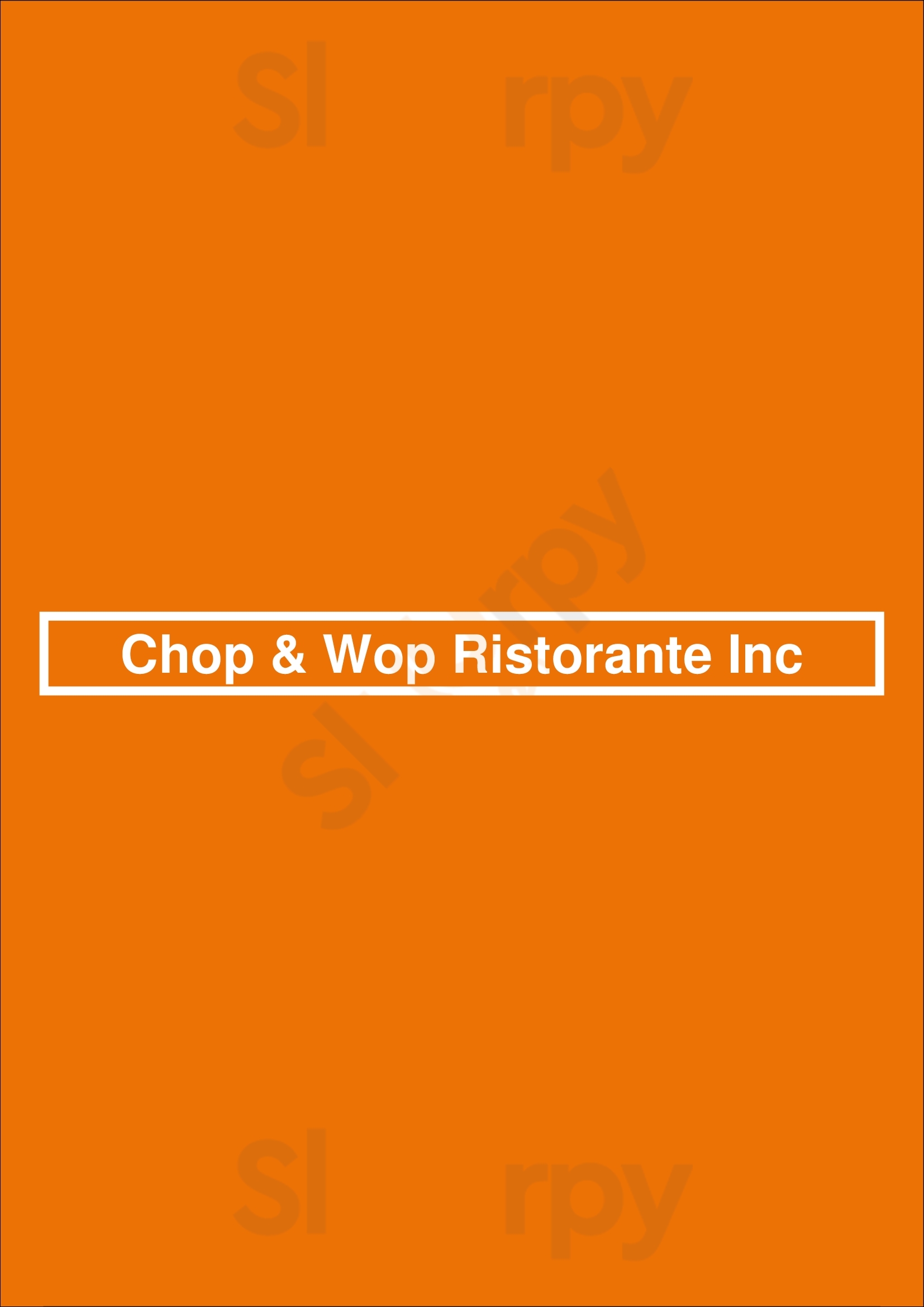 Chop & Wop Ristorante Inc Burlington Menu - 1