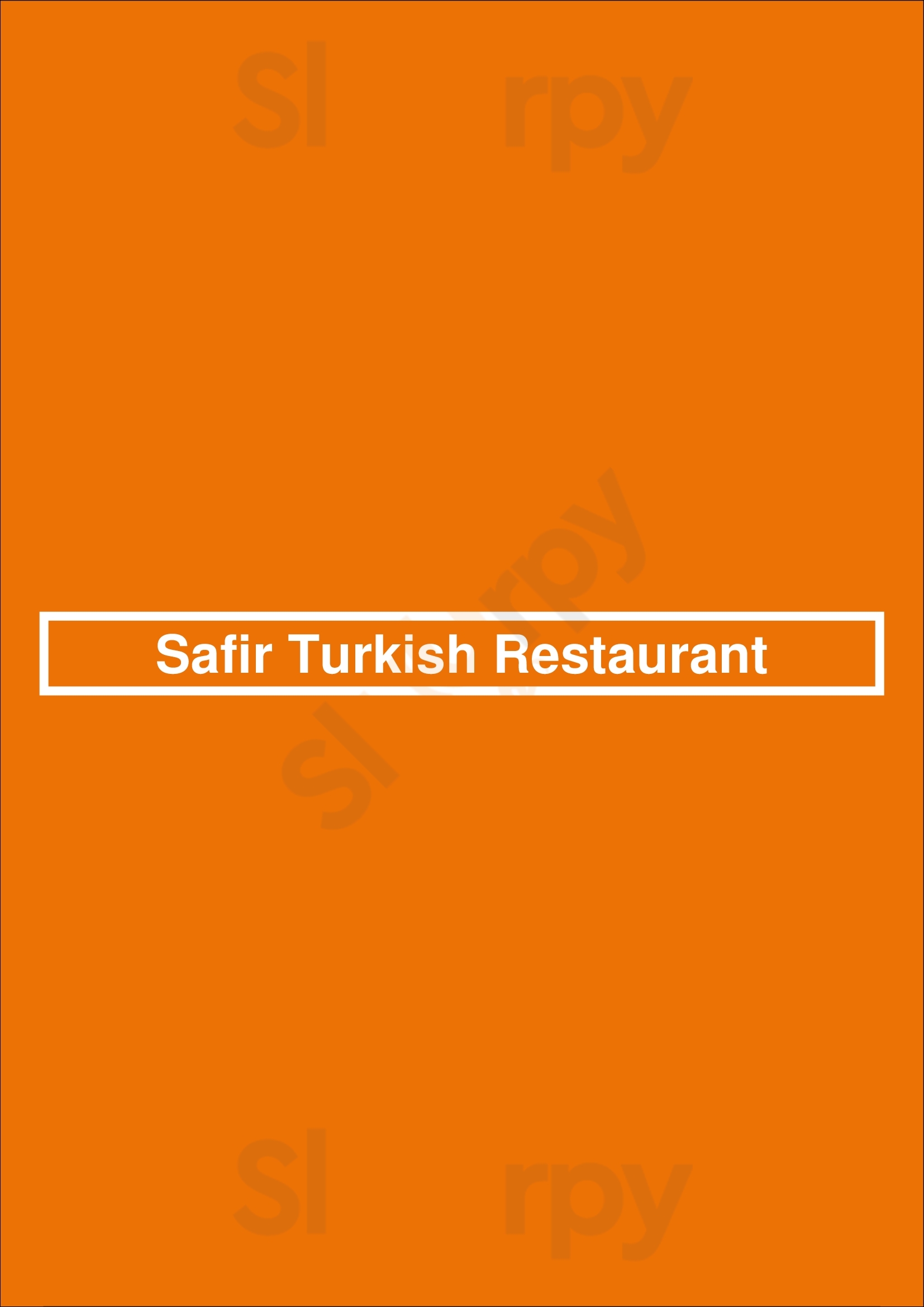 Safir Turkish Restaurant Edmonton Menu - 1