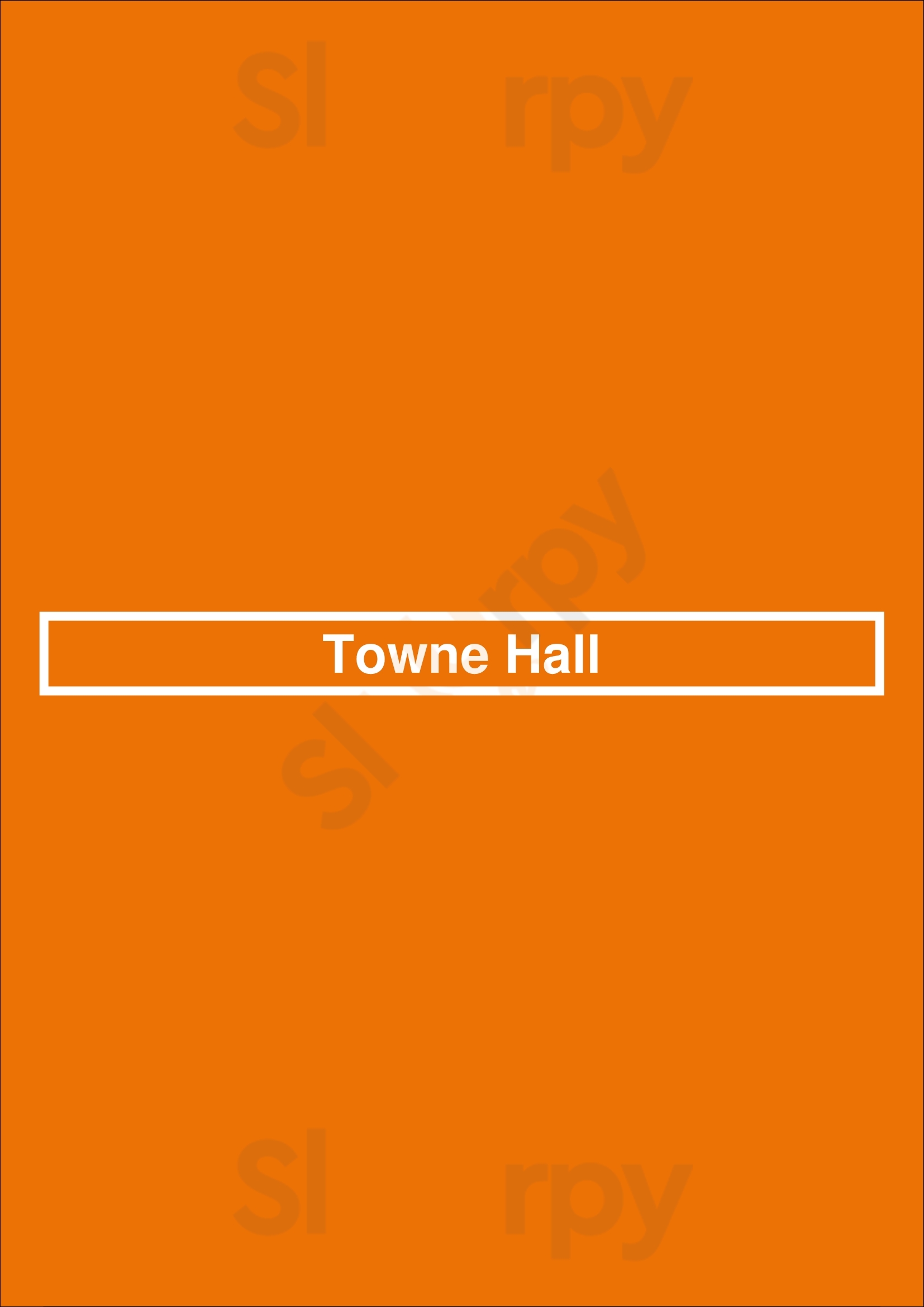 Towne Hall Pointe Claire Menu - 1