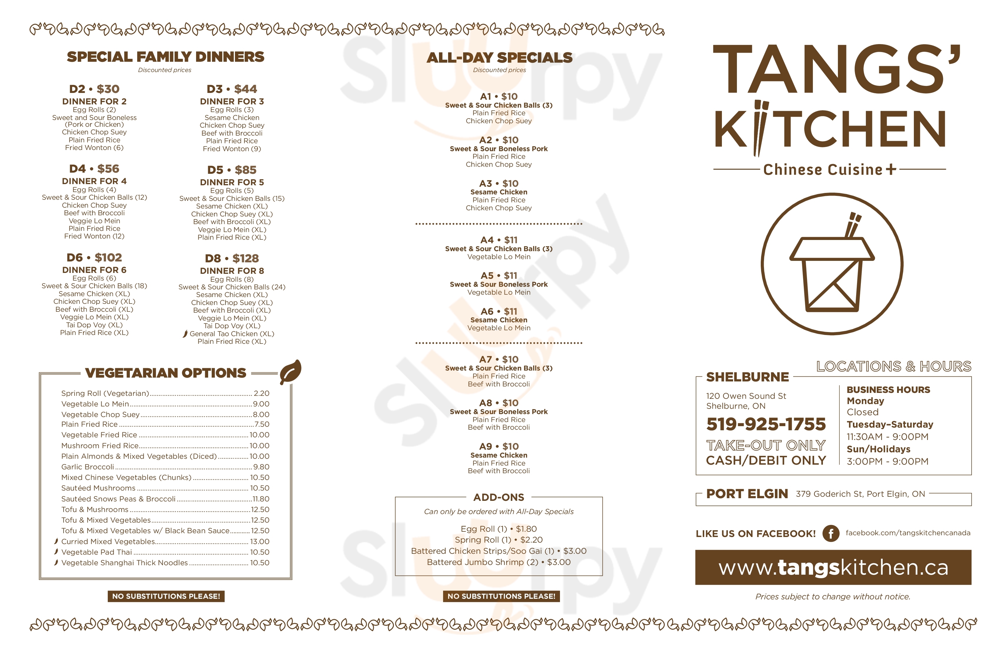 Tangs' Kitchen Collingwood Menu - 1