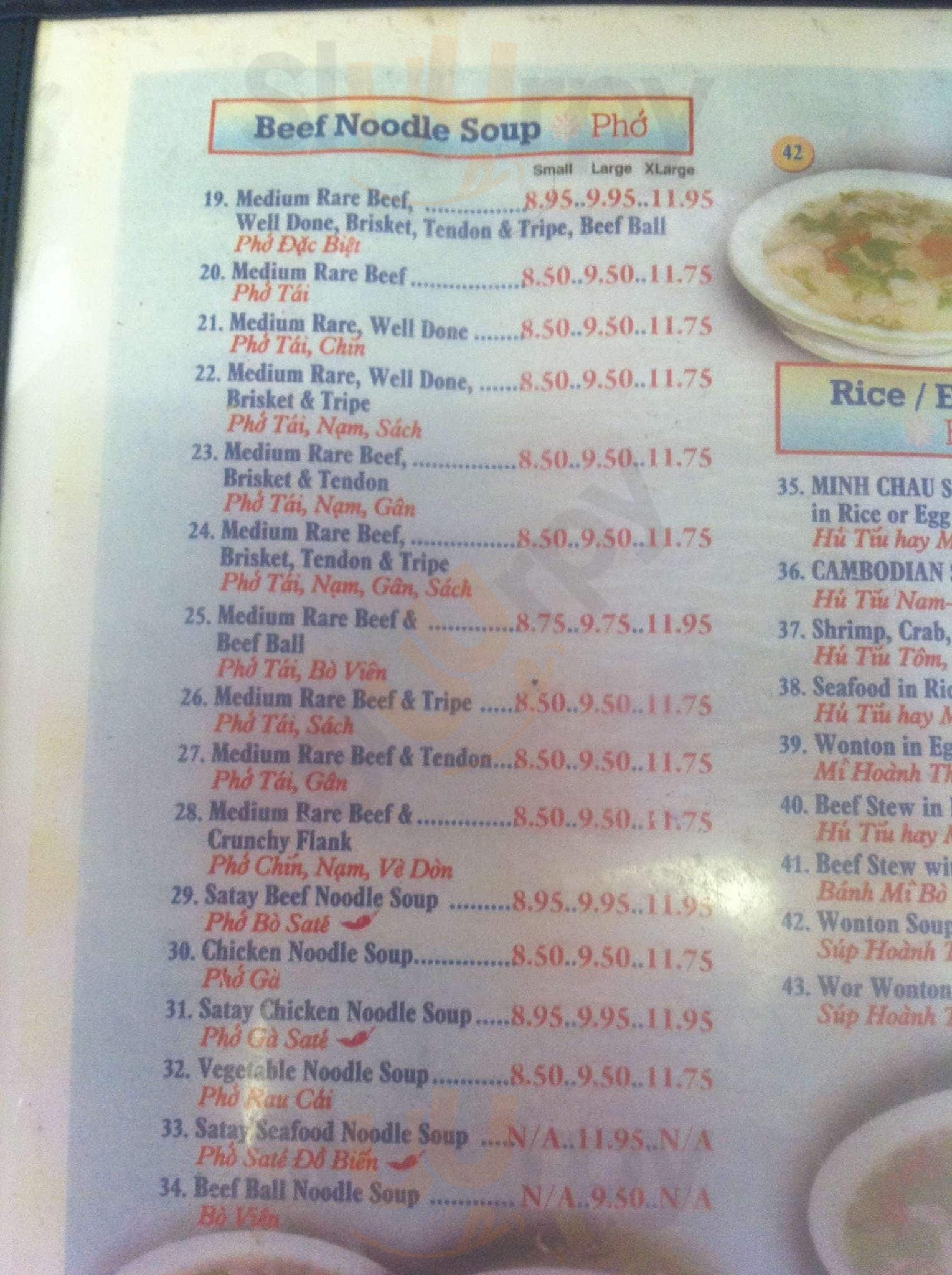 Minh Chau Vietnamese Restaurant Calgary Menu - 1