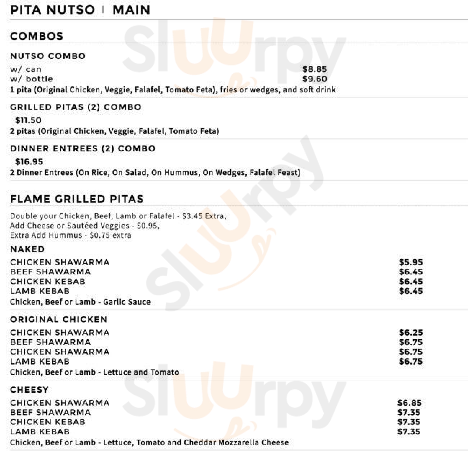 Pita Nutso Mississauga Menu - 1