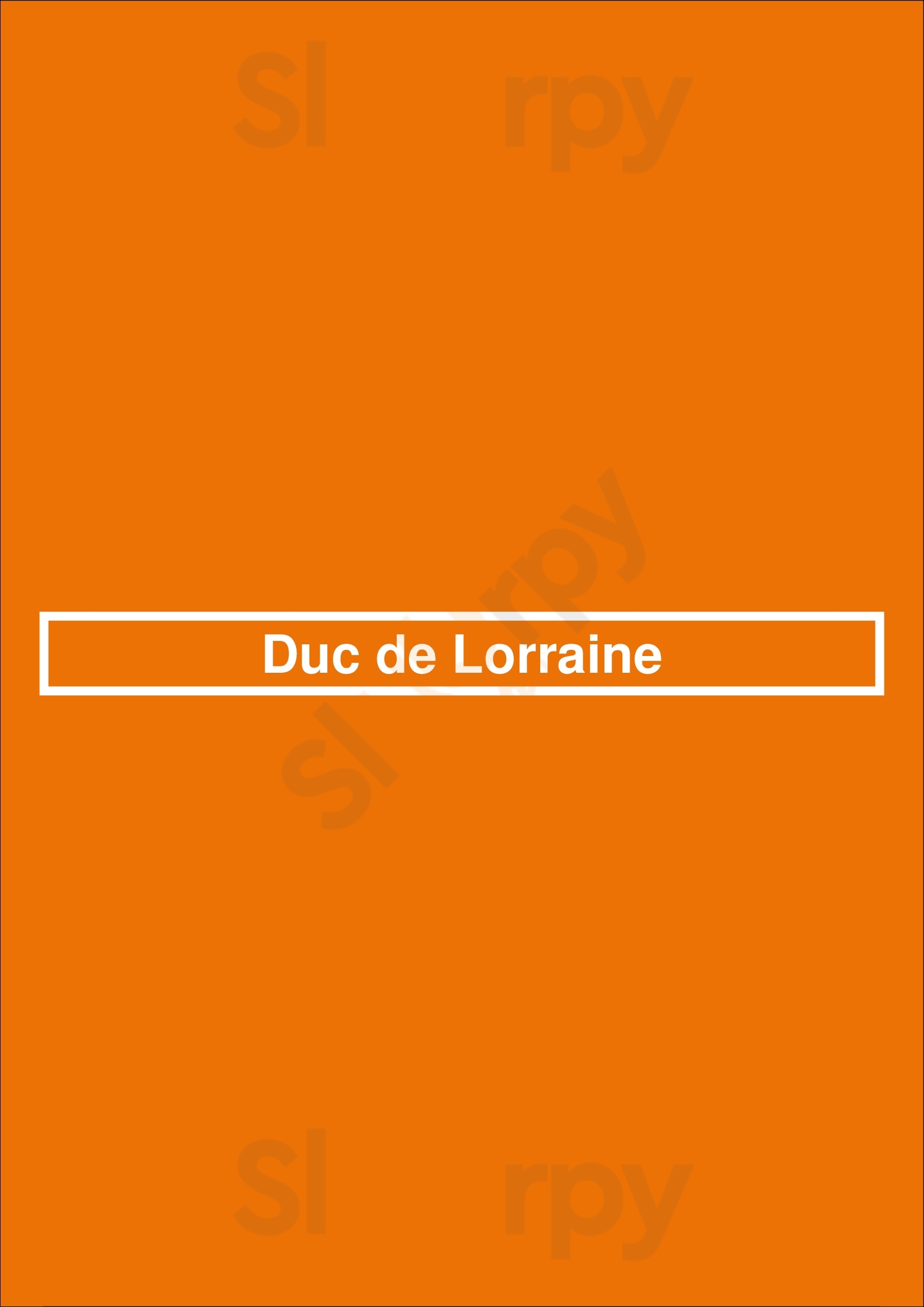 Duc De Lorraine Montreal Menu - 1
