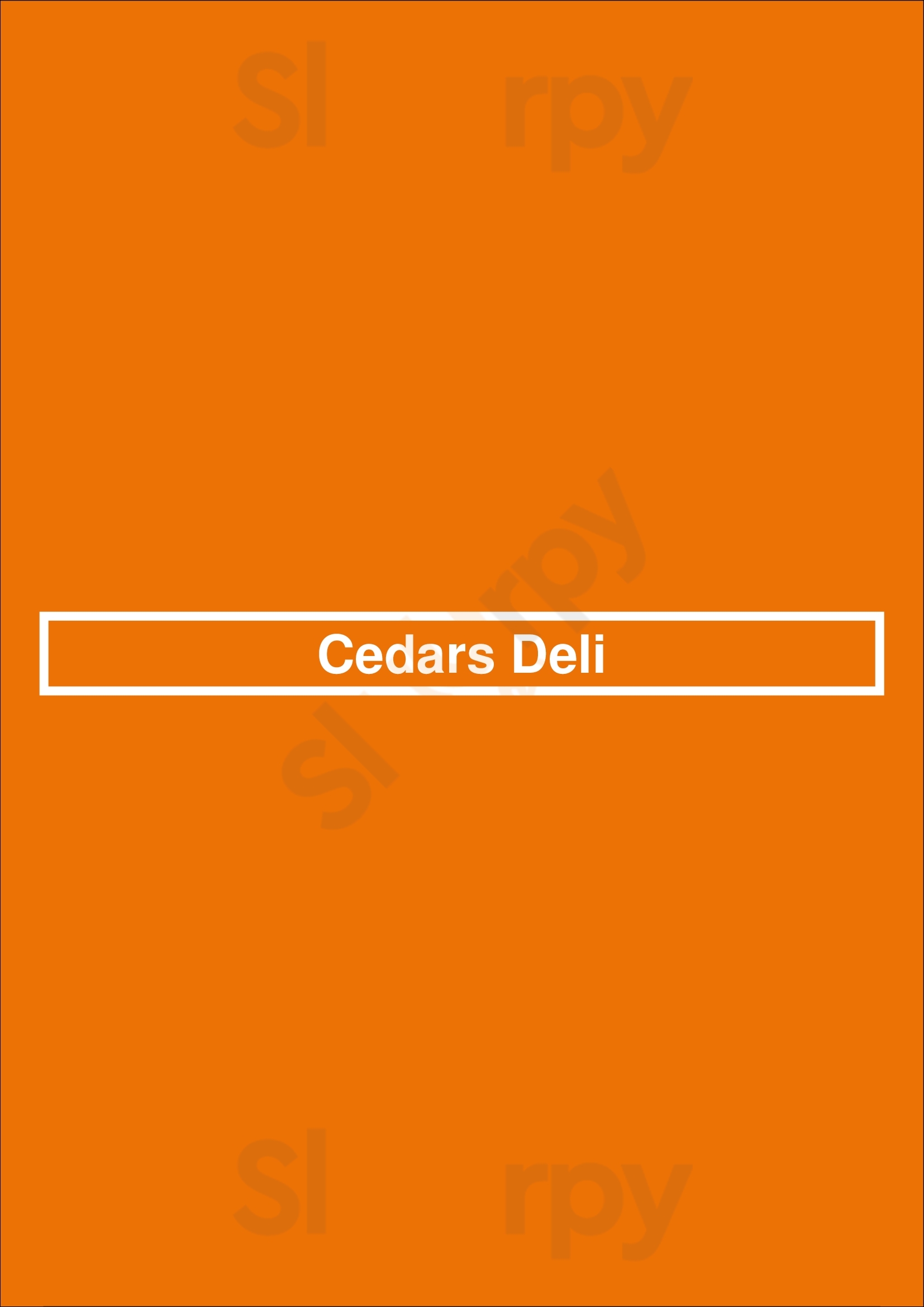 Cedars Deli Calgary Menu - 1
