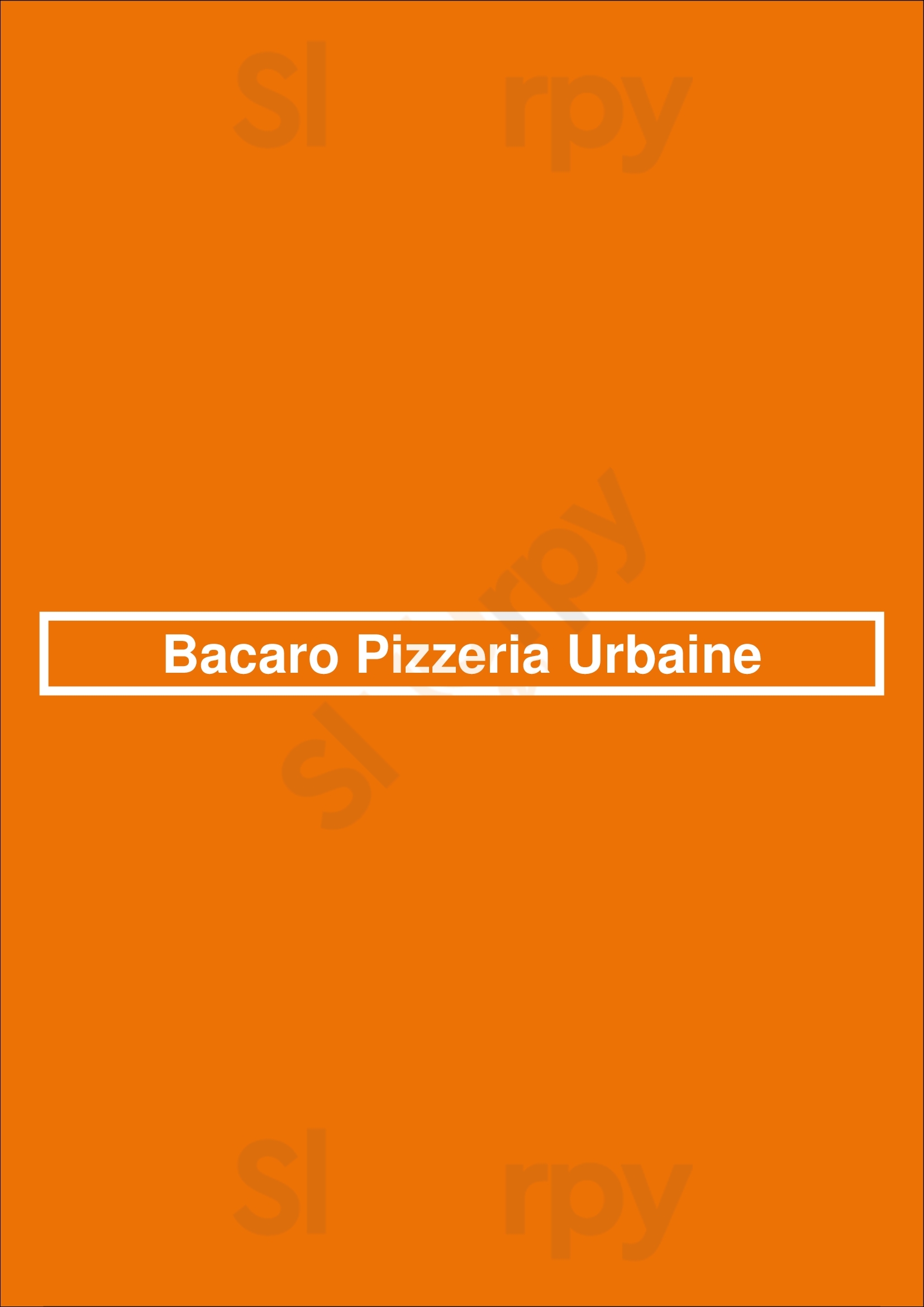 Bacaro Pizzeria Urbaine Westmount Menu - 1