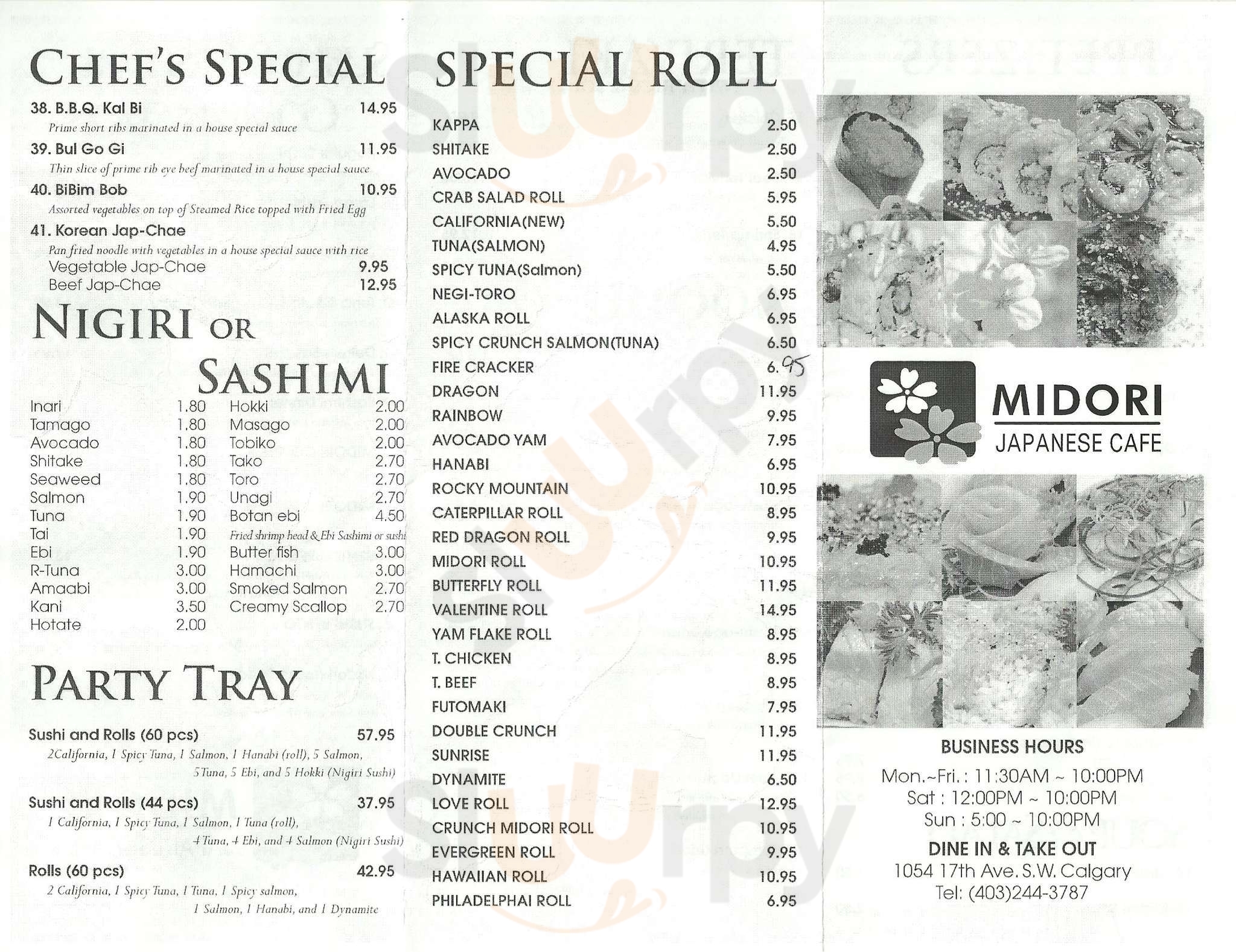 Midori Japanese Cafe Calgary Menu - 1