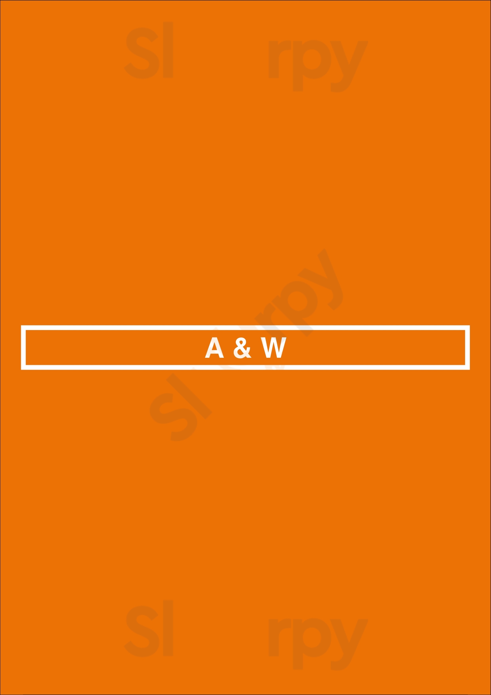A & W Tecumseh Menu - 1
