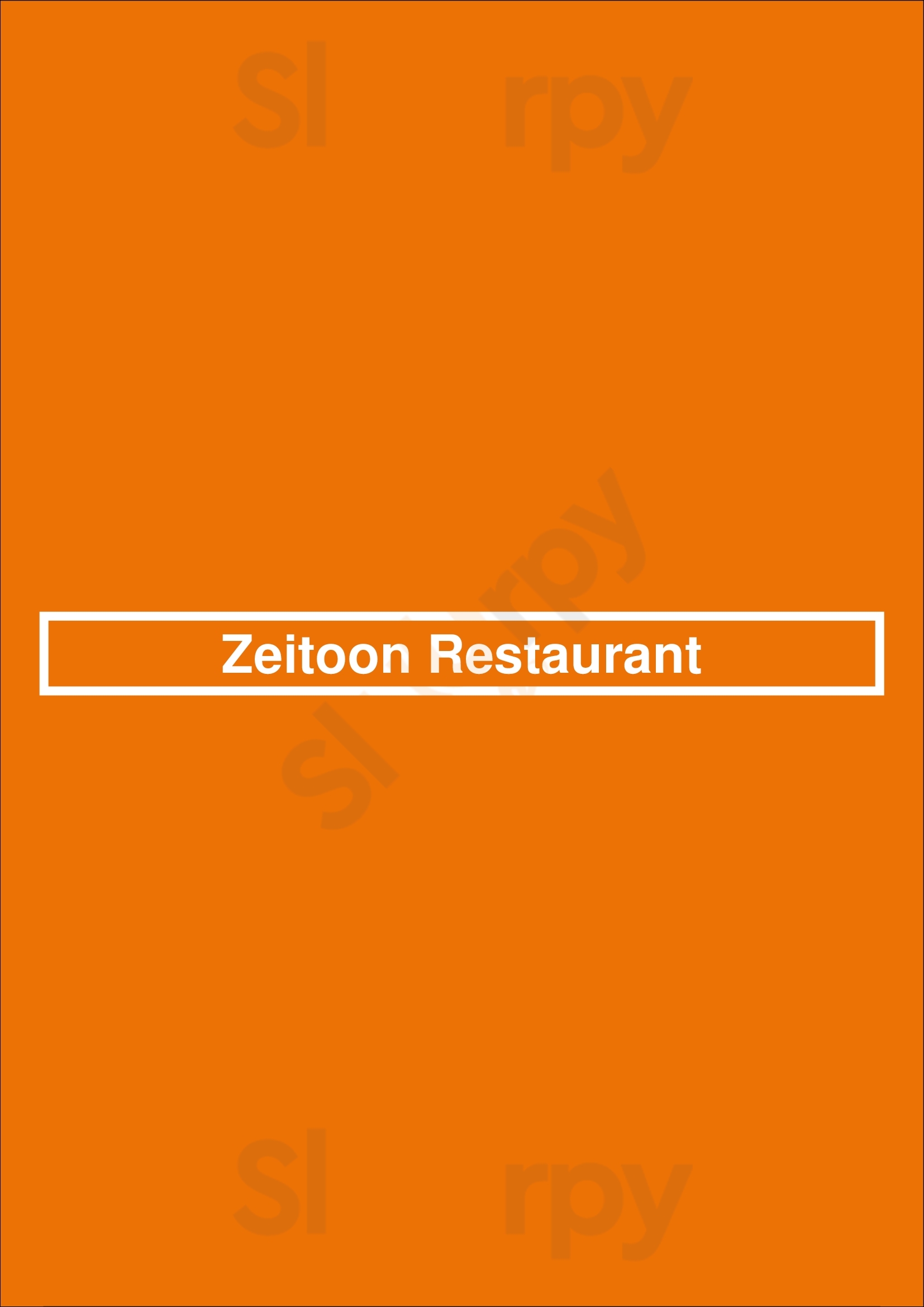 Zeitoon Restaurant Port Moody Menu - 1