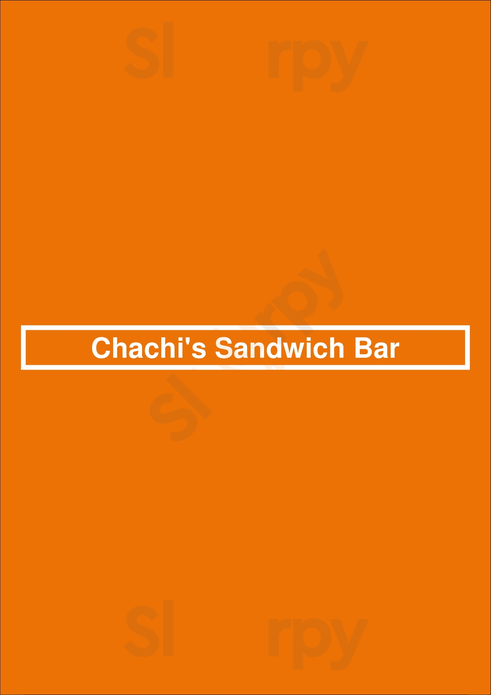 Chachi's Sandwich Bar Calgary Menu - 1