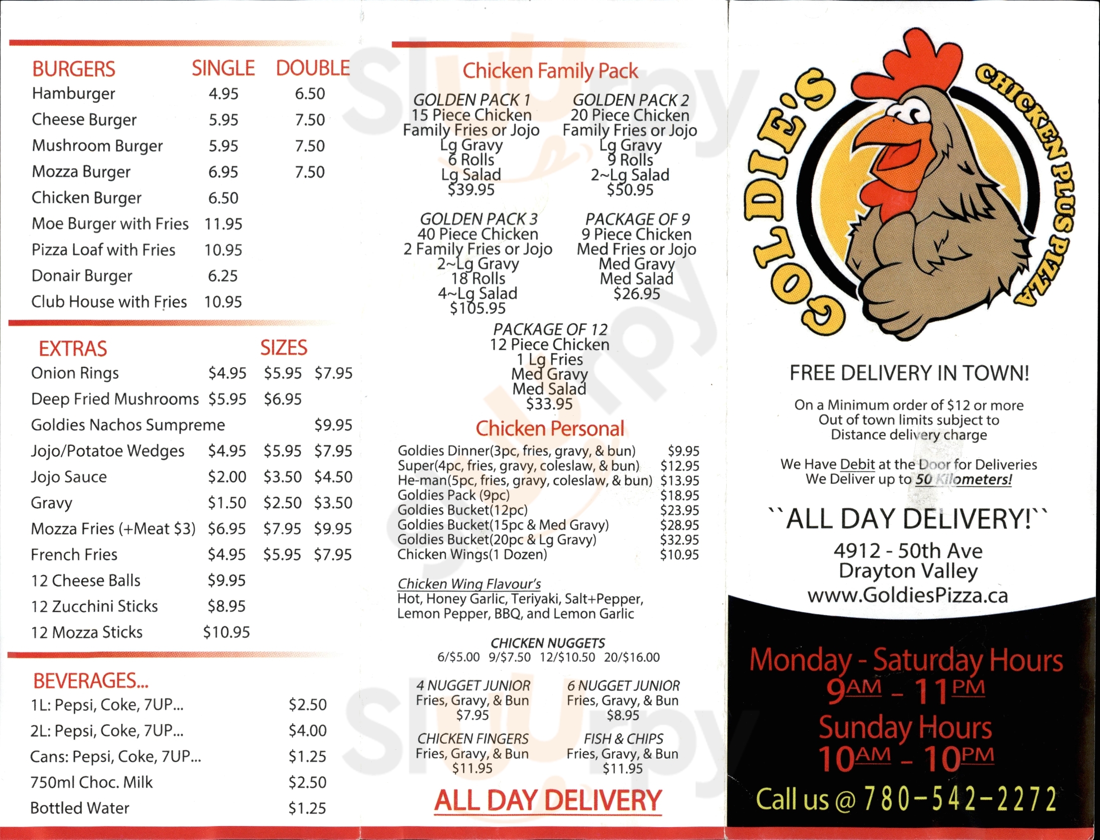 Goldies Chicken Plus Pizza Drayton Valley Menu - 1